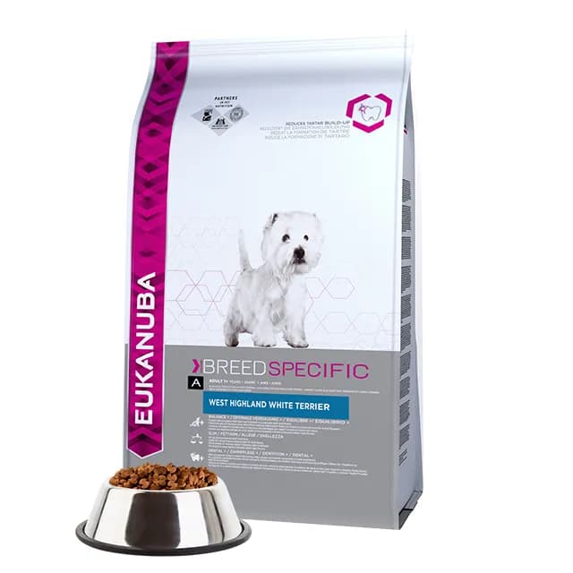 Eukanuba Breed Specific West Highland White Terrier Chicken & Turkey, Koiran kuivaruoka, Adult, 2,5 kg