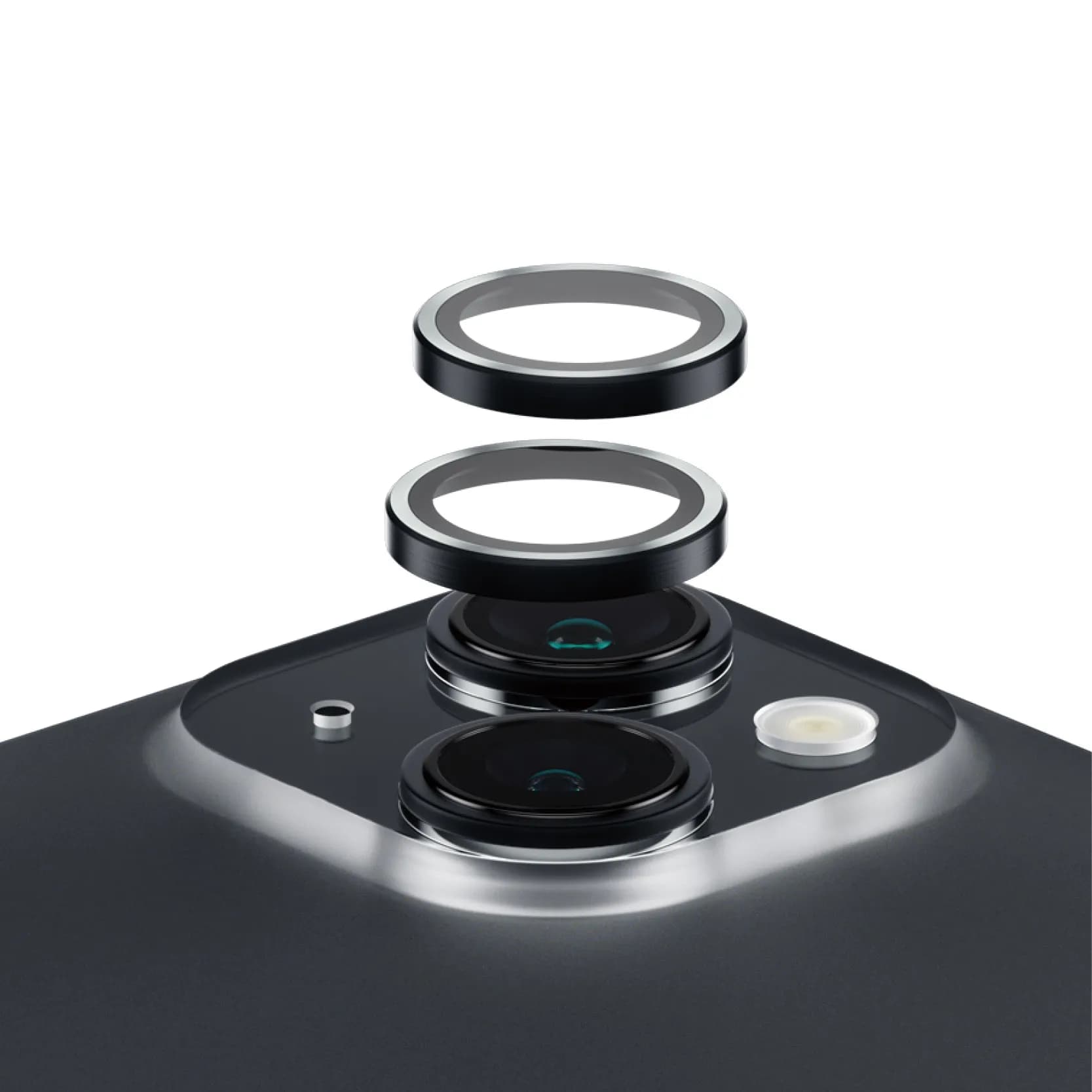 PanzerGlass Hoops iPhone 15 / 15 Plus -kameran linssinsuoja, Black