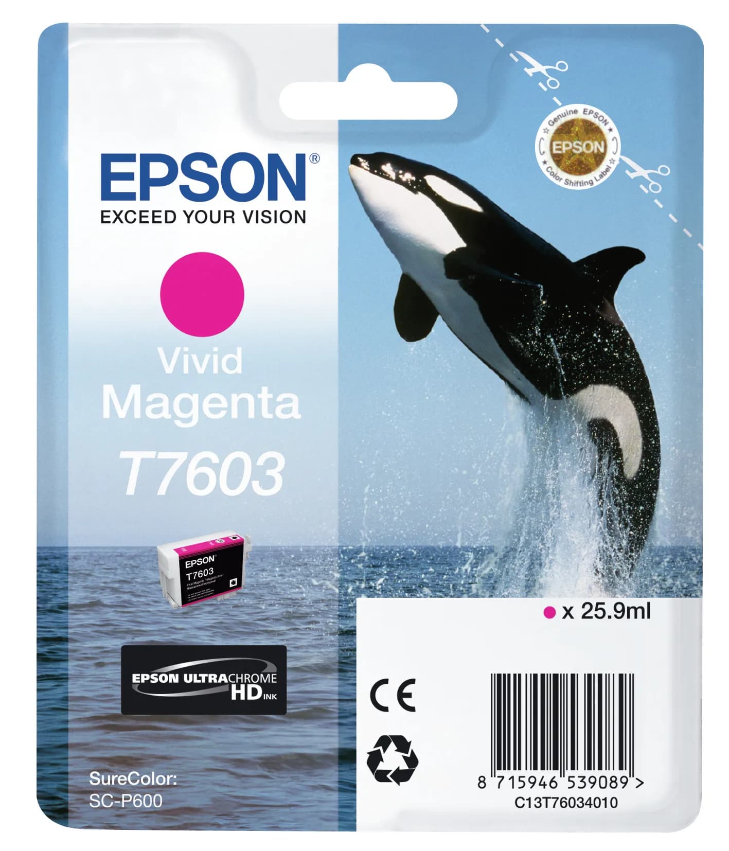 Epson T7603 -mustekasetti, 25.9 ml, kirkkaanmagenta
