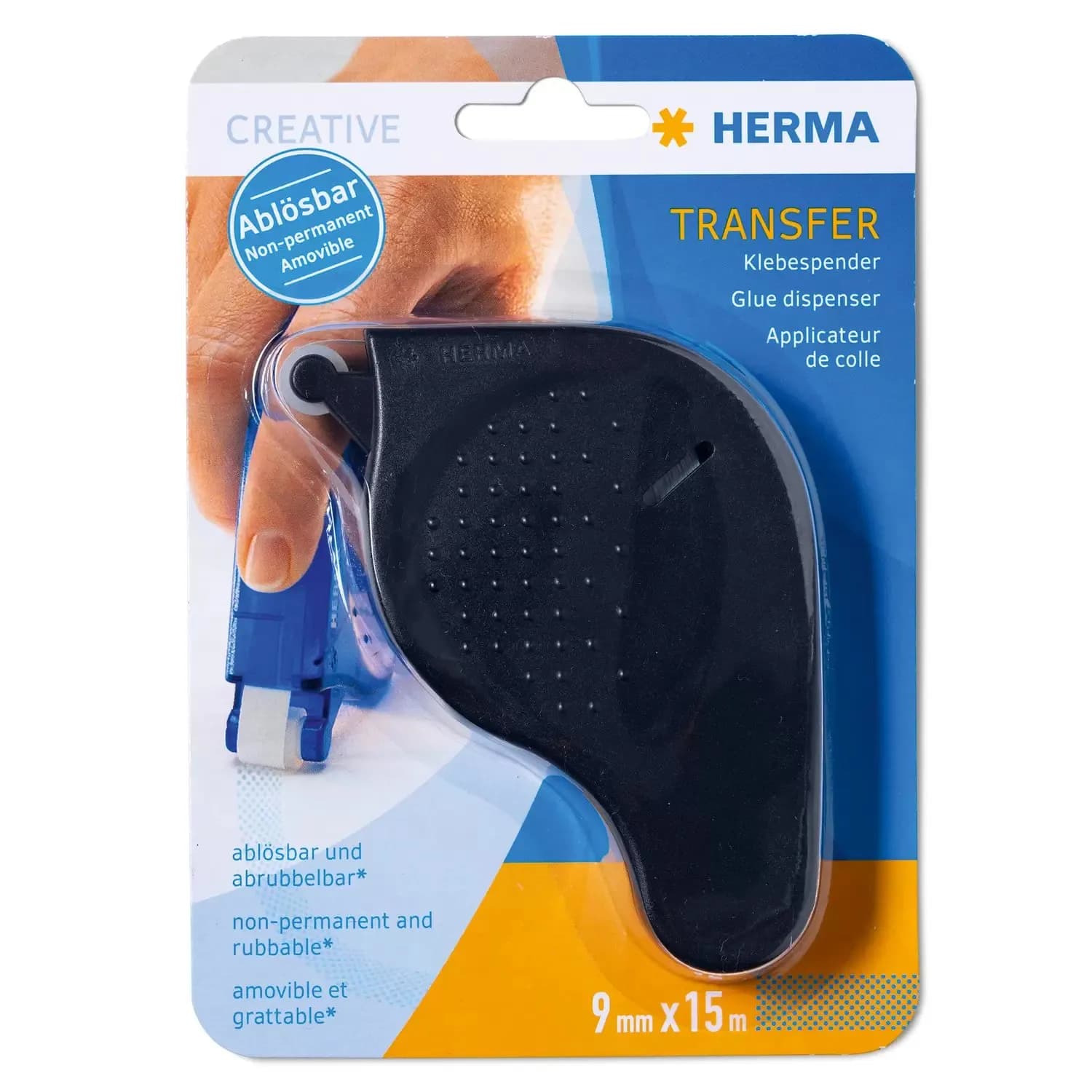 Herma glue dispenser removable 15mx9mm black
