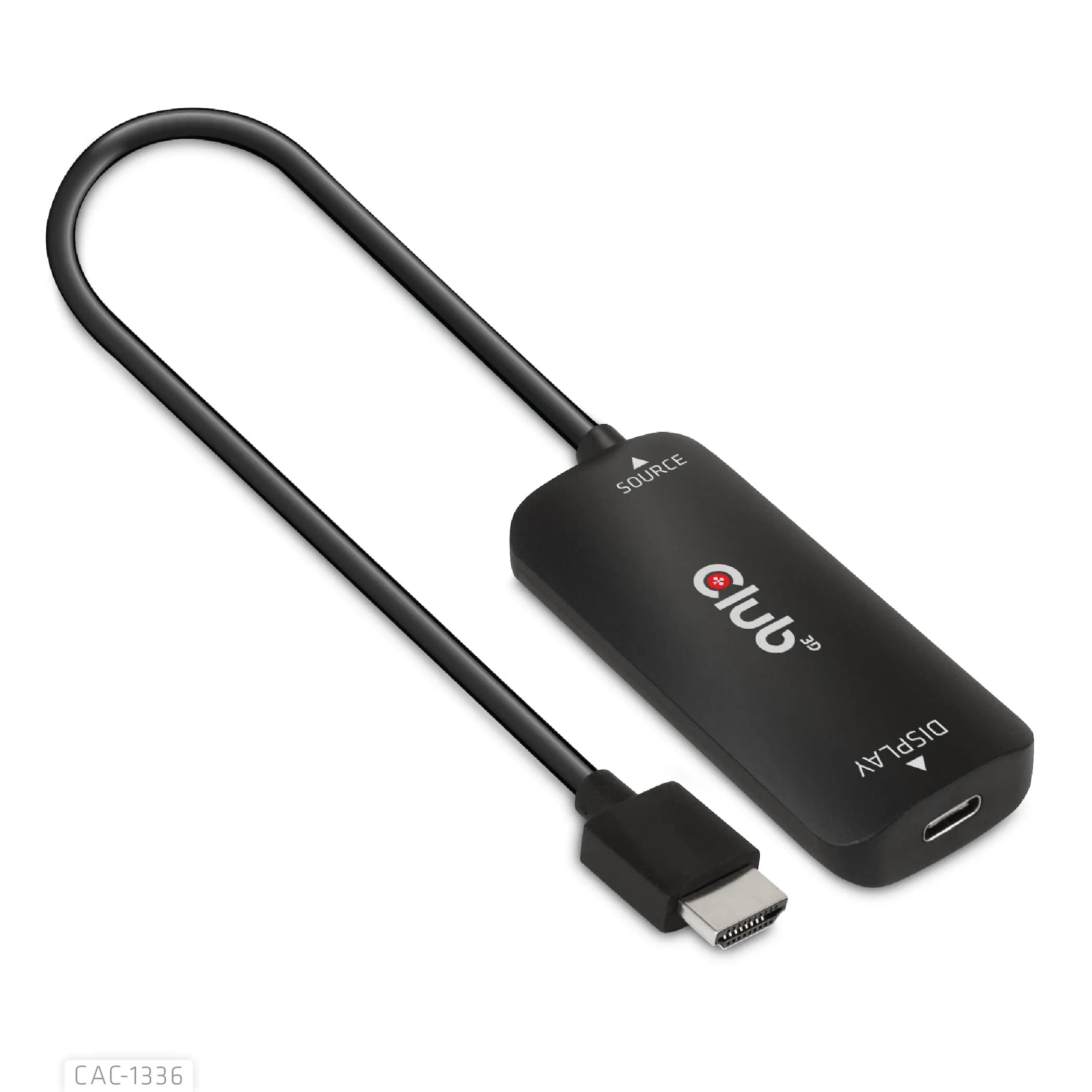 Club 3D Micro-USB B – USB-C -kaapeli, 0,2 m, musta