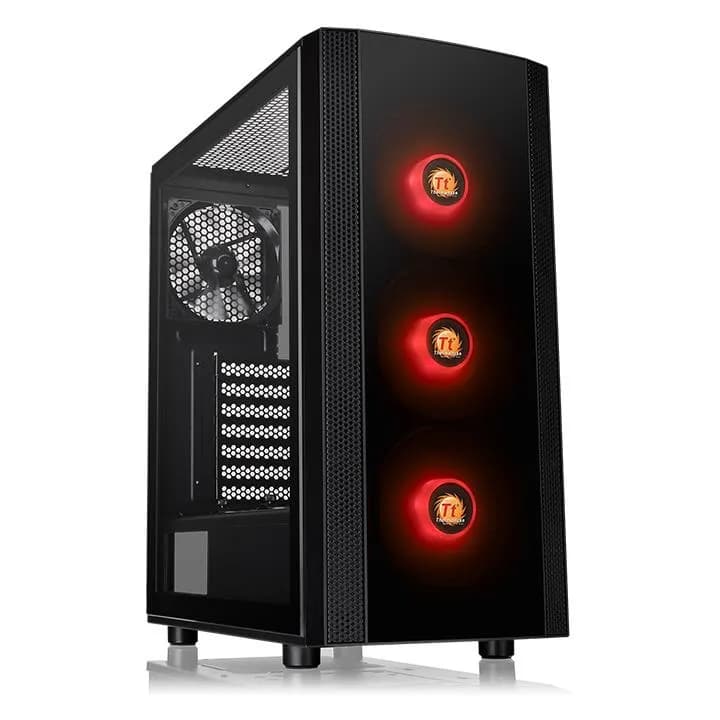 Thermaltake Versa J25 -miditornikotelo ikkunalla ja RGB-valaistuksella, musta
