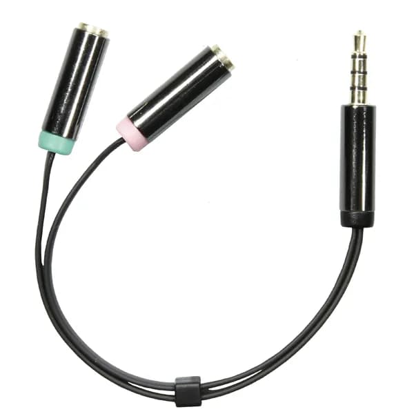 Deltaco 3.5mm – 2 x 3.5mm -audiokaapeli, uros/naaras, 0,1 m, Musta