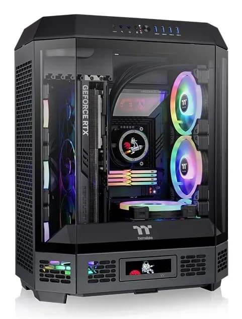 Thermaltake The Tower 600 -miditornikotelo ikkunalla ja RGB-valaistuksella, musta