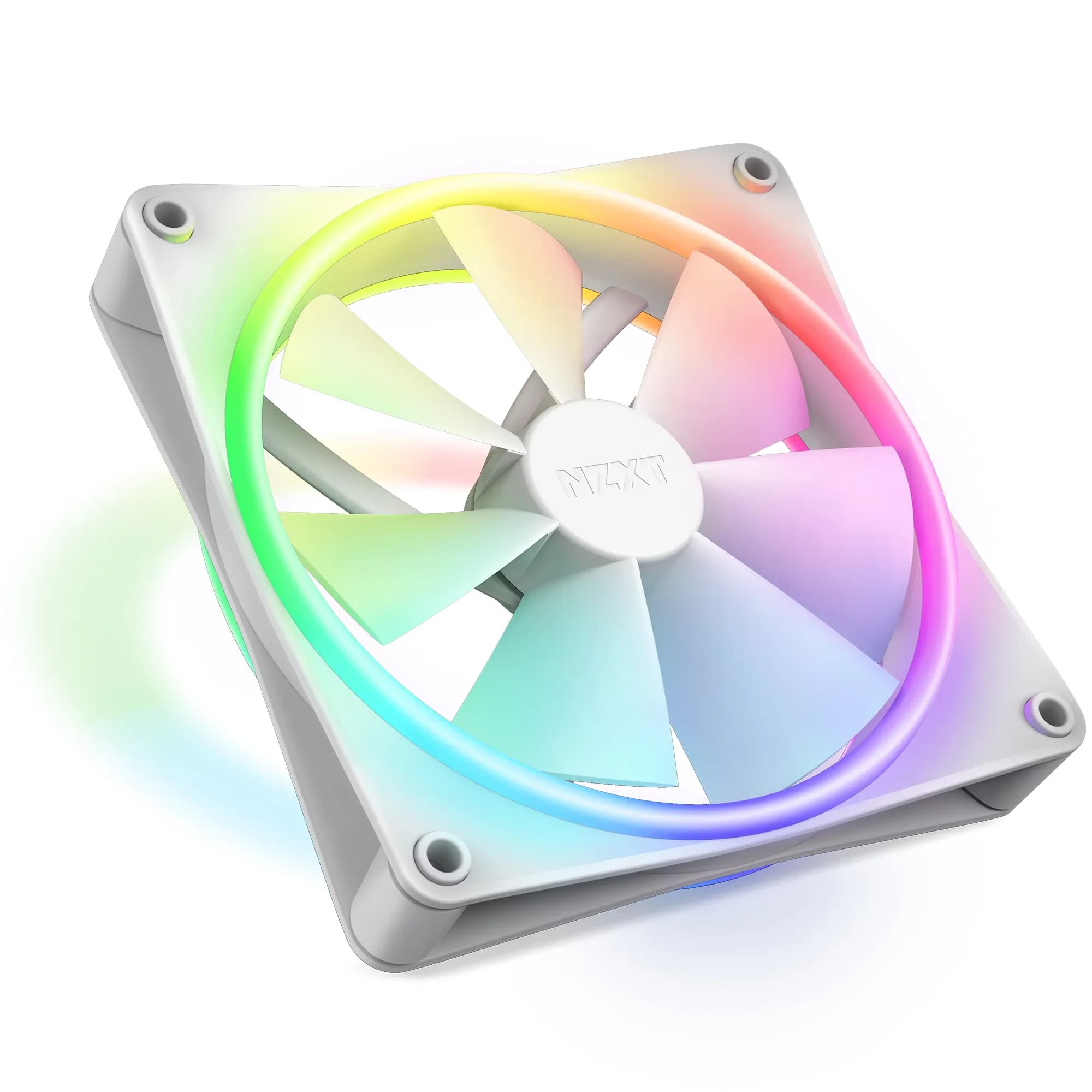 NZXT F140 RGB DUO PWM RGB -tuuletin, 140 mm, nestelaakeri, valkoinen