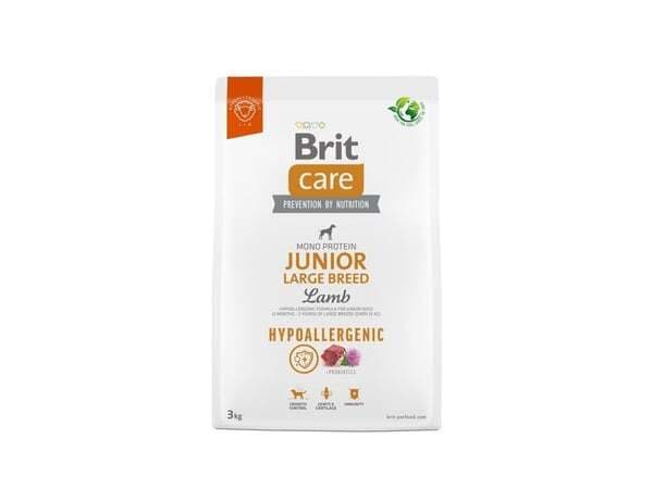 Brit Care Hypoallergenic Junior Large Breed Lamb, Koiran kuivaruoka, 3 kg