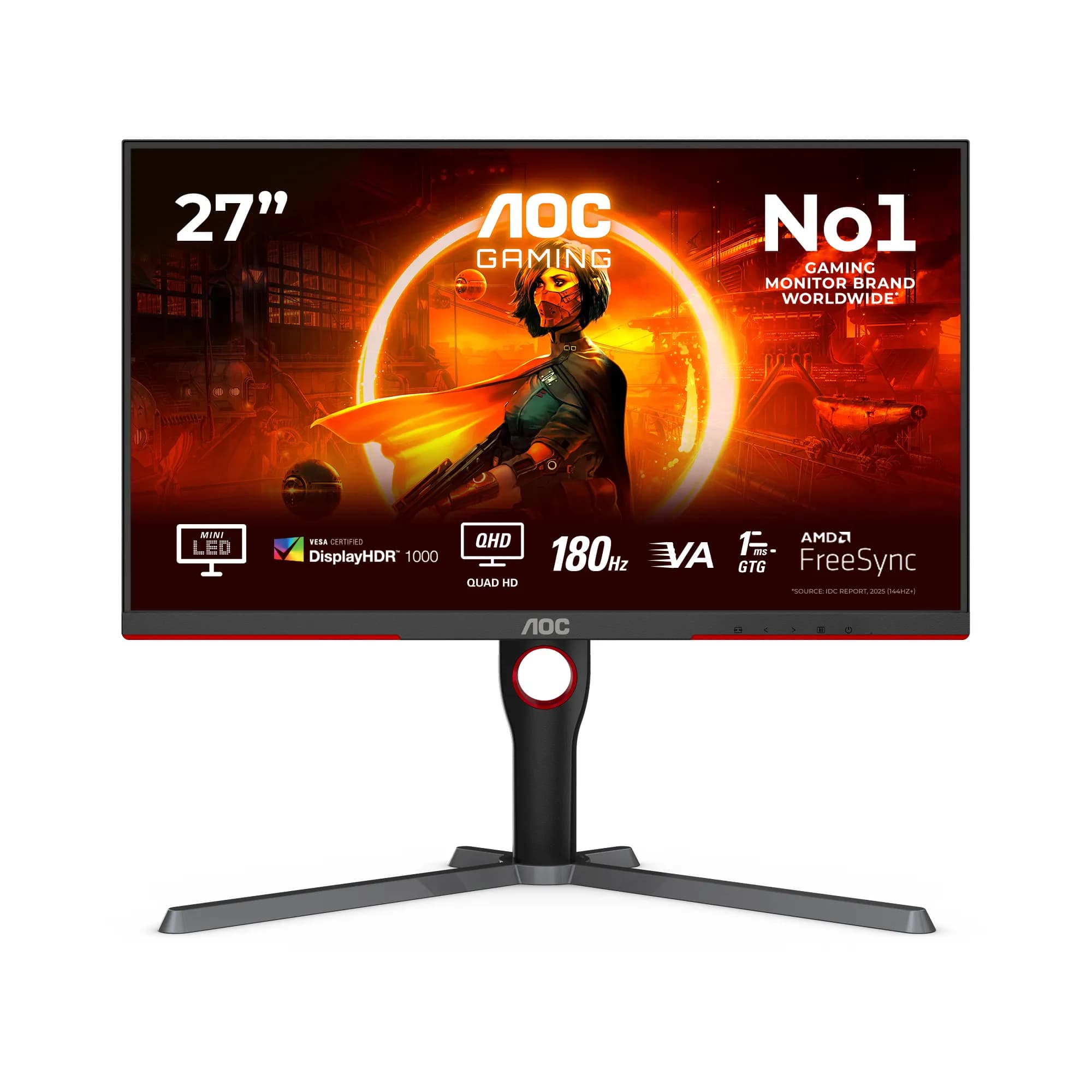 AOC Q27G3XMN/BK 27"" QHD, VA -pelinäyttö, Mini LED