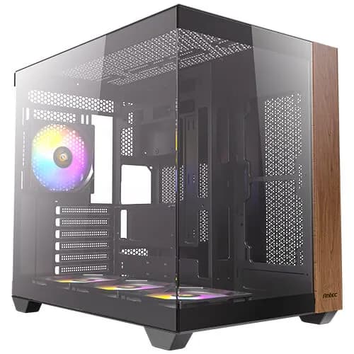 Antec CX800 Wood ARGB -miditornikotelo ikkunalla, musta