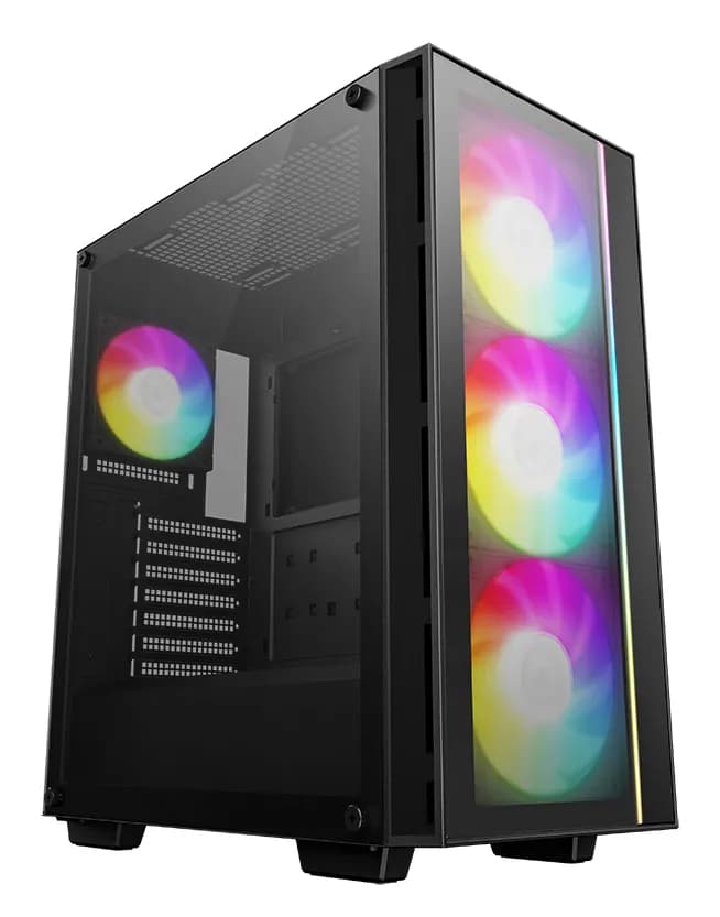 DEEPCOOL MATREXX 55 V4 C -miditornikotelo ikkunalla RGB-valaistuksella, musta