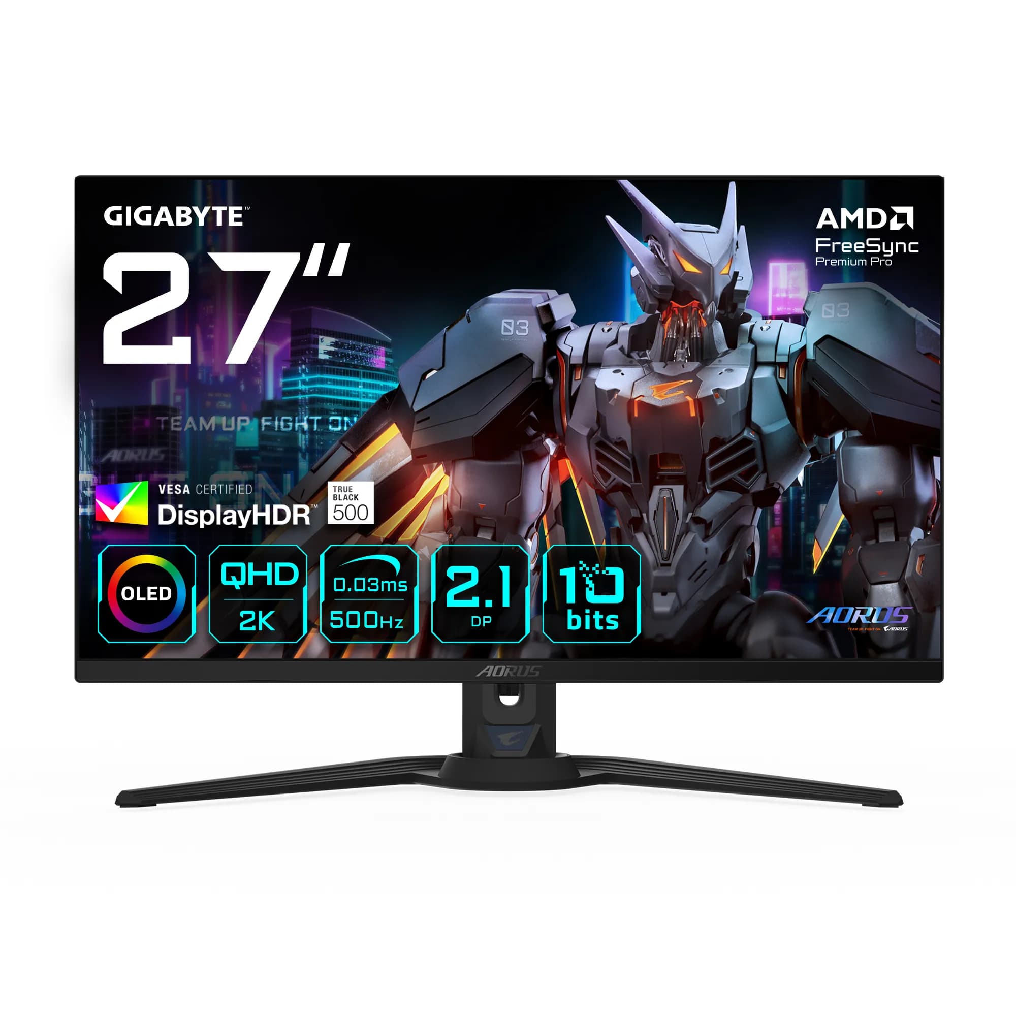 GIGABYTE AORUS FO27Q5P 27"" QHD, OLED -pelinäyttö, 500Hz, USB-C hub