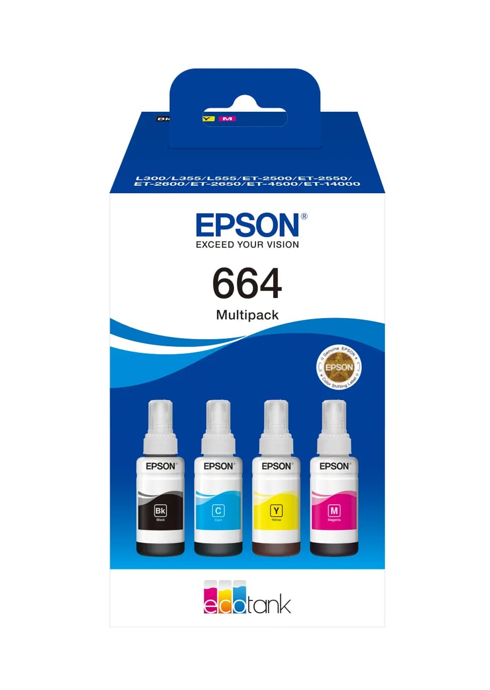 Epson 664 -mustepullopakkaus, 70 ml, monivärinen, 4 kpl