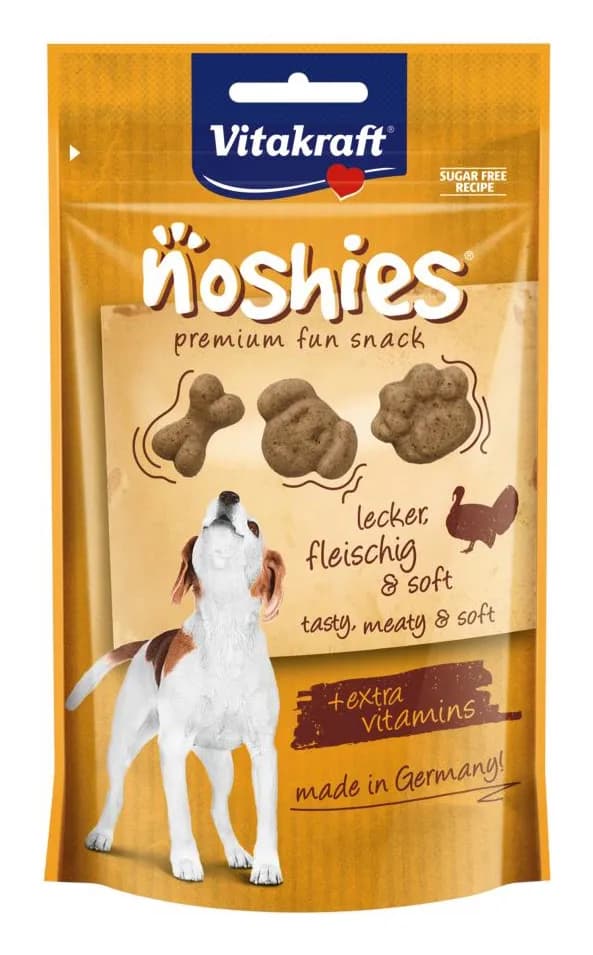 Vitakraft Noshies Turkey, Koiran herkku, Adult, Iho ja turkki, 90 g