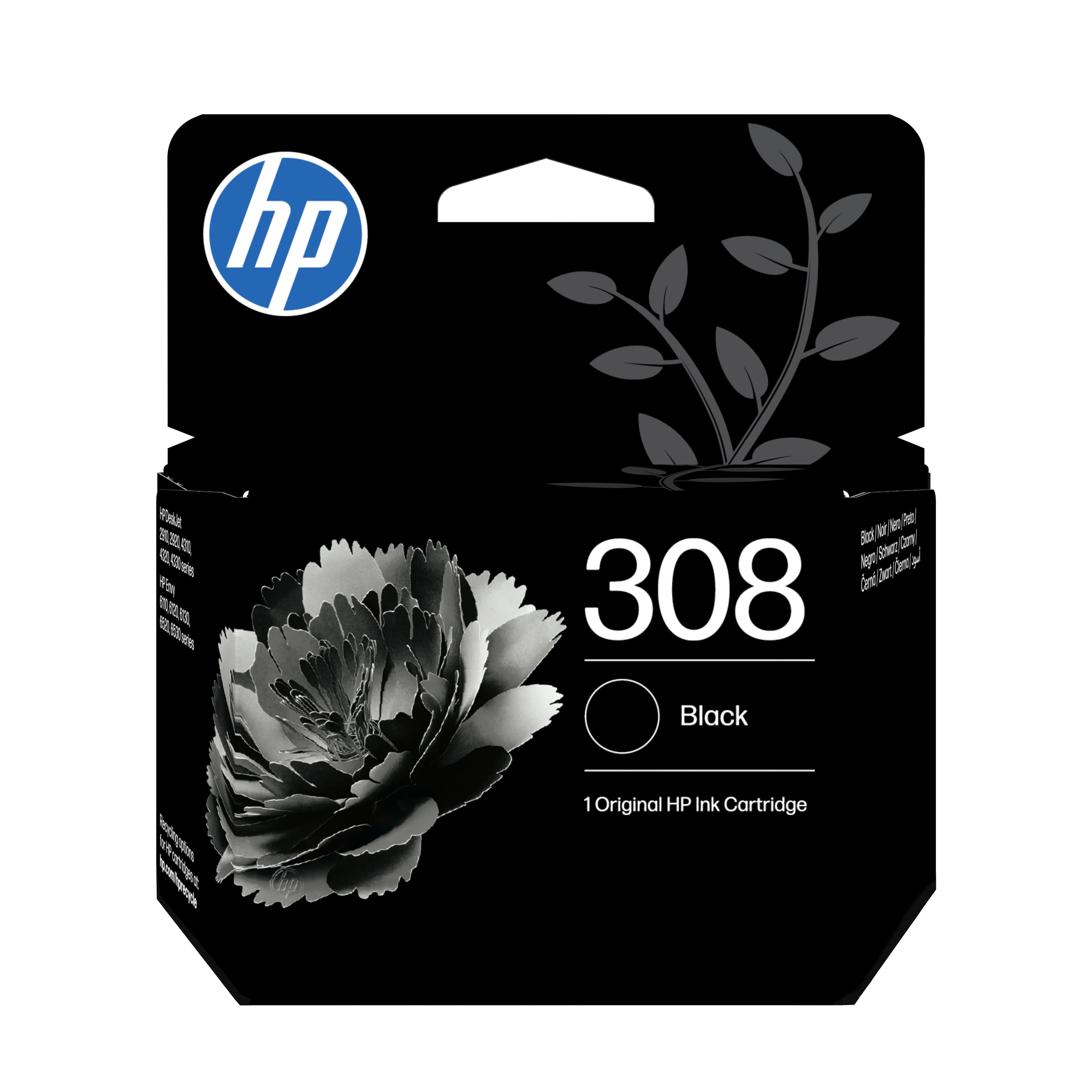 HP 308 -mustekasetti, 160 ml, musta