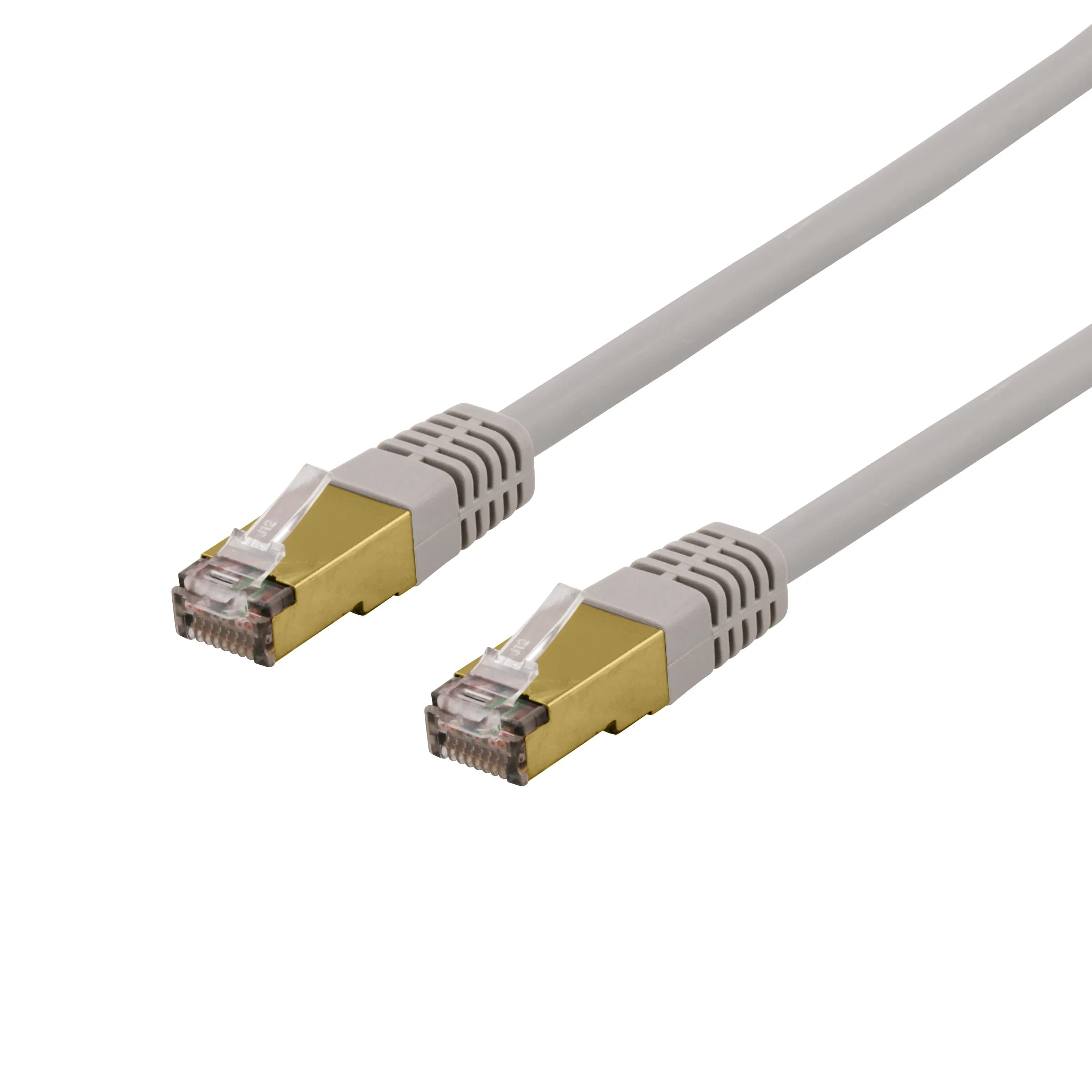 Deltaco Cat6a SFTP RJ45 10m -verkkokaapeli, harmaa