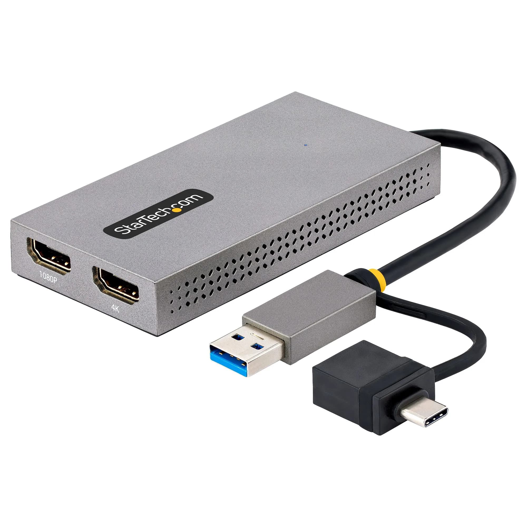 StarTech USB-C to 4K HDMI, 100W Power Delivery Pass-through, SD/MicroSD Slot, 3-Port USB 3.0 Hub -adapteri, Harma