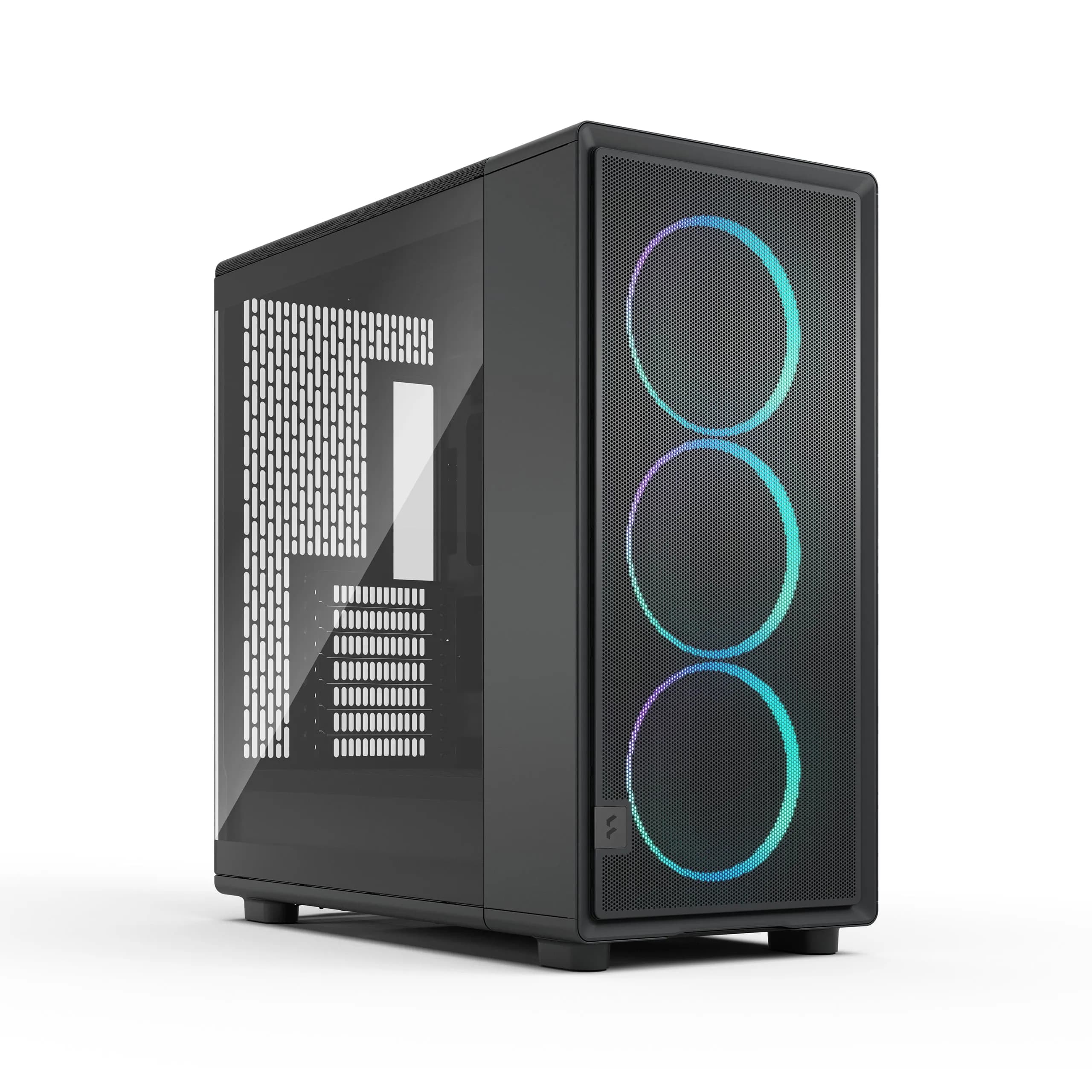 Fractal Design Epoch XL -täystornikotelo RGB-valaistuksella ja vaalealla ikkunalla, musta