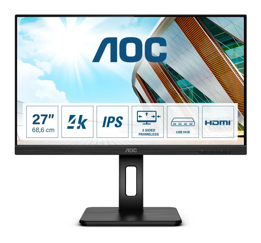 AOC 27"" U27P2, 4K UHD, IPS -näyttö