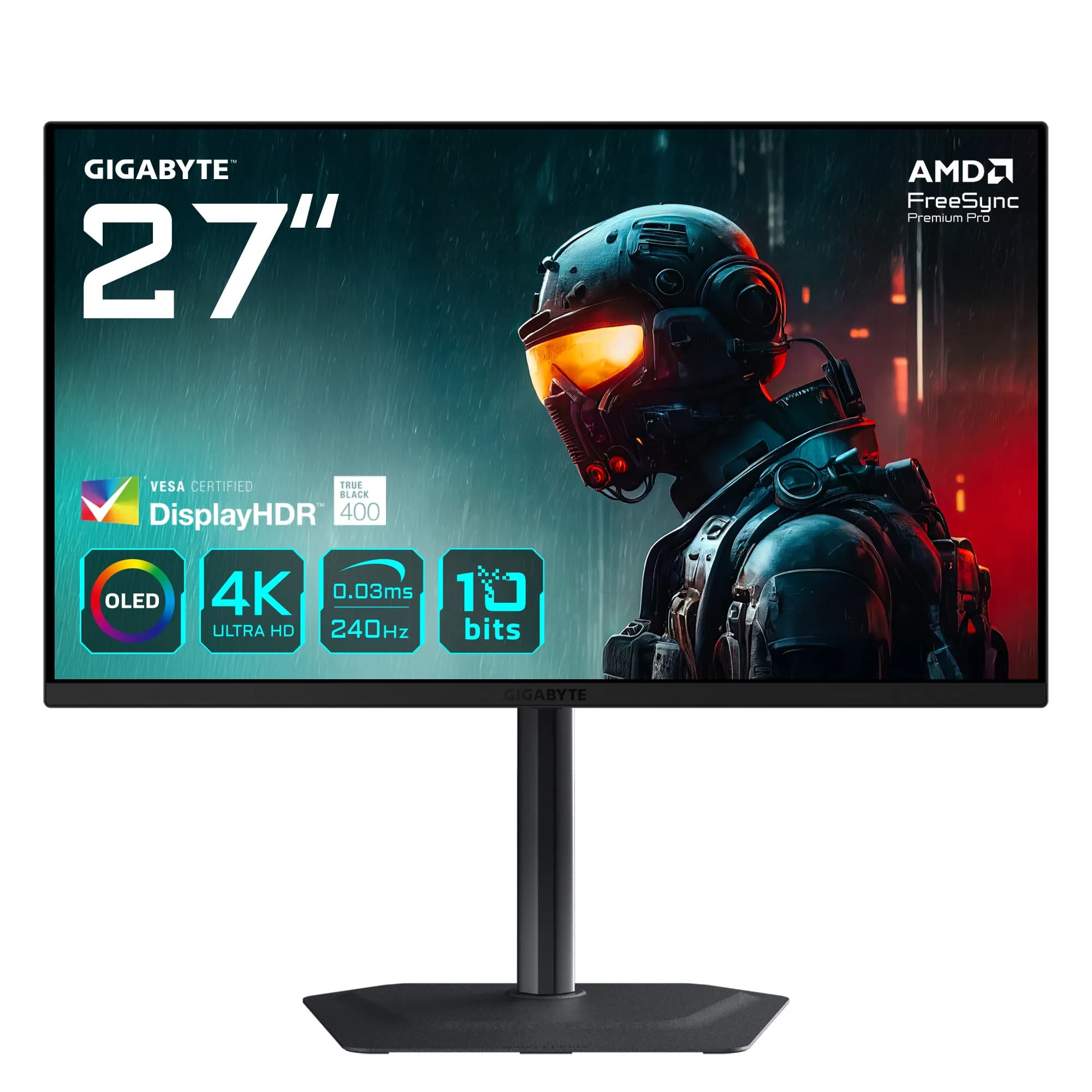 GIGABYTE MO27U2 27"" 4K UHD, QD-OLED 240Hz -pelinäyttö, USB-C hub
