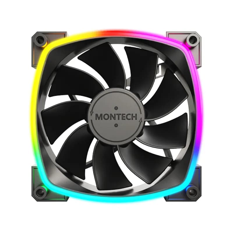 Montech RX120 PWM Musta 120 mm käänteinen kotelotuuletin (ARGB)