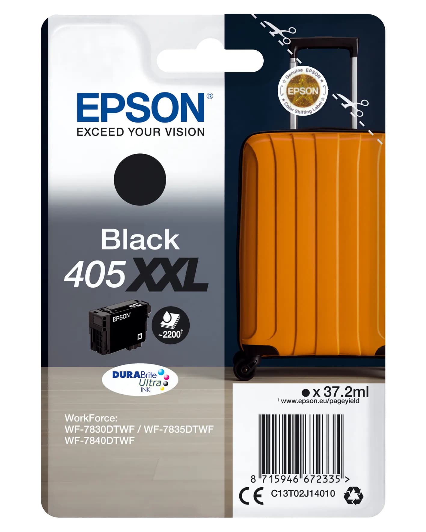 EPSON 405XXL-mustekasetti, 37.2 ml, musta