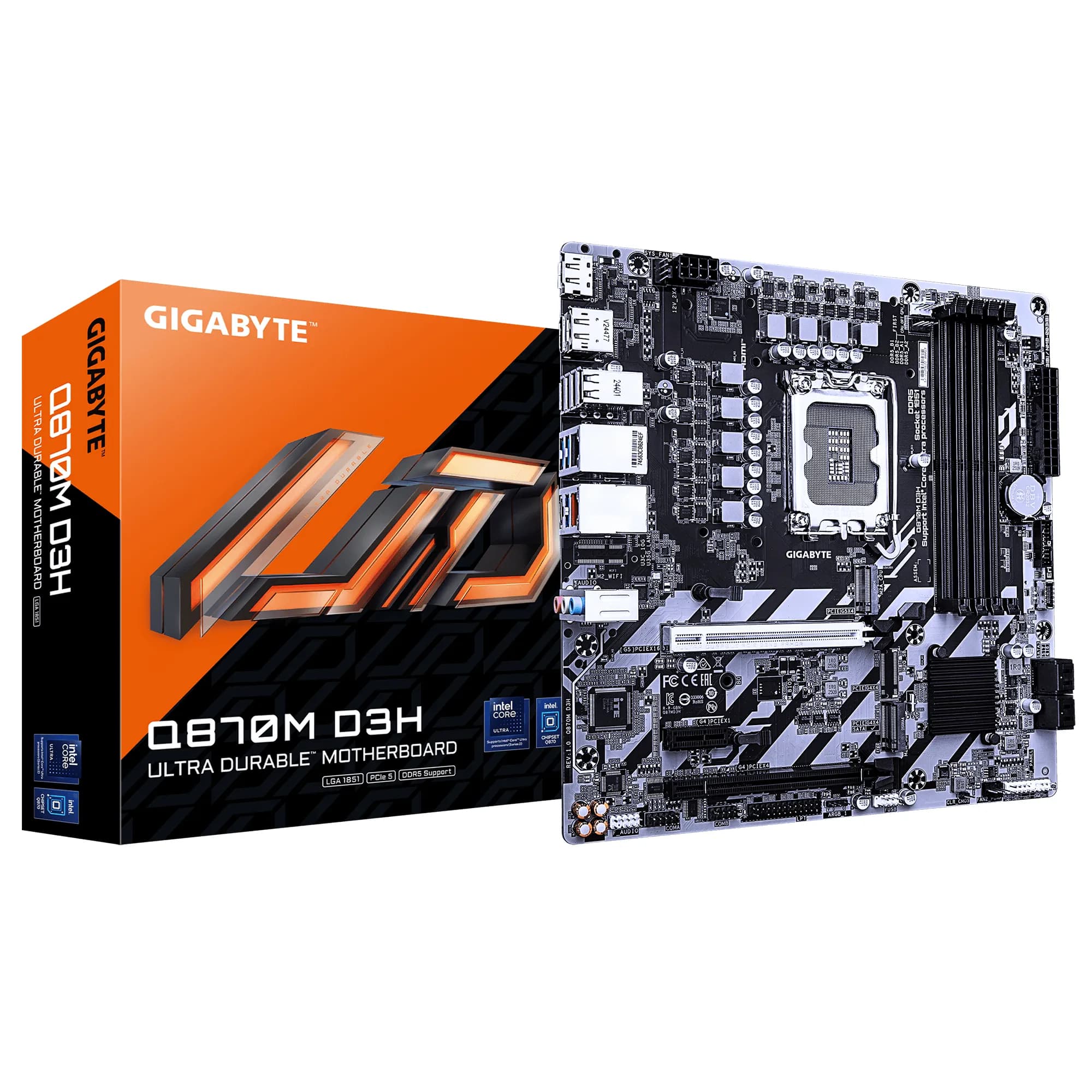 Gigabyte Q870M D3H DDR5 LGA1851 mATX -emolevy