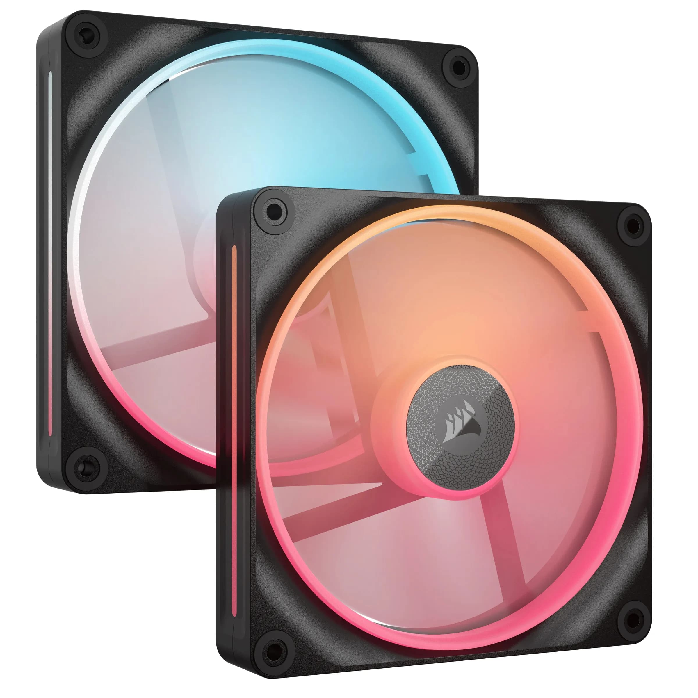 Corsair iCUE LINK LX140-R, 140 mm, PWM, Magneettikupulaakeri, RGB -tuuletinsarja, 2 kpl, musta