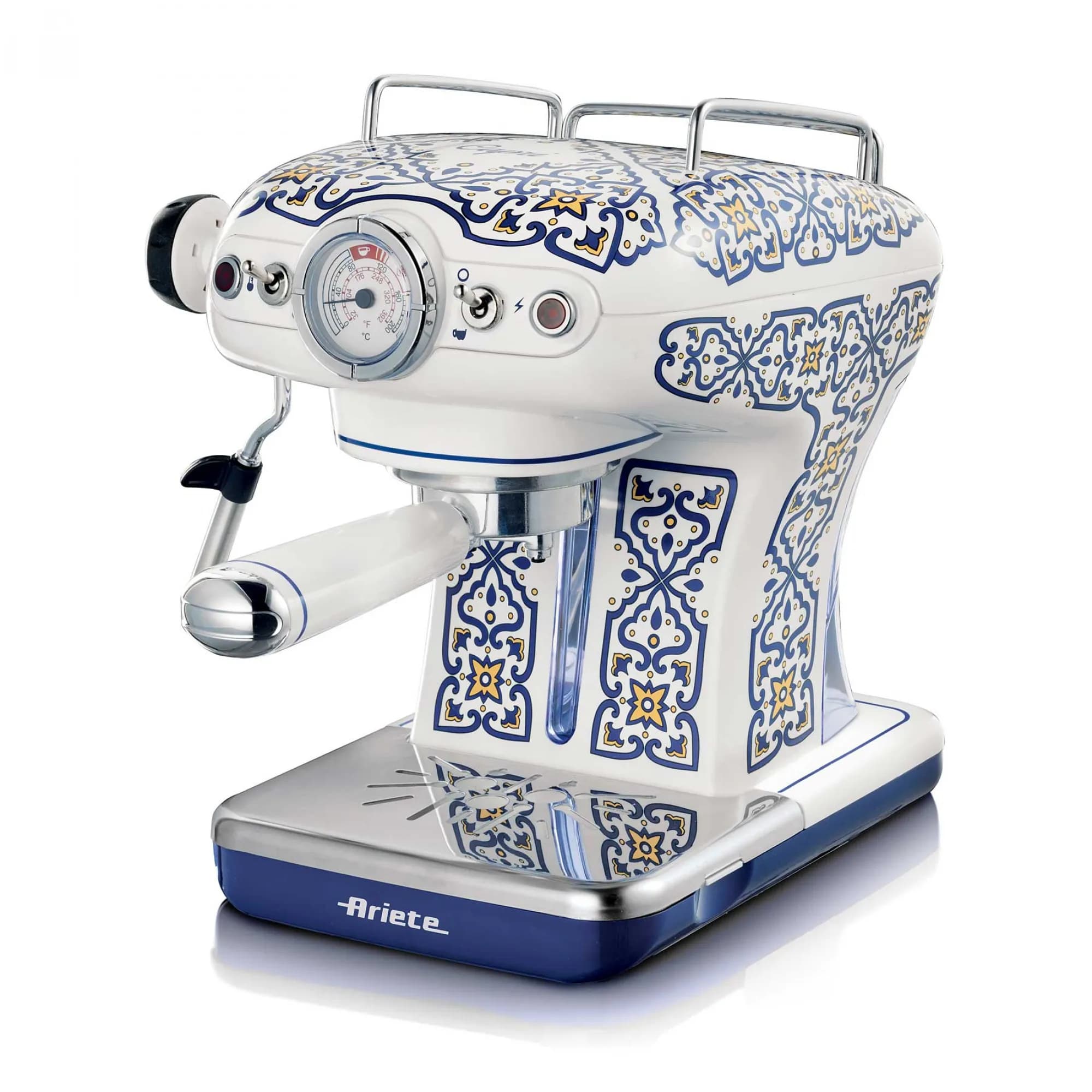 Ariete Capri 1389 -espressokone, valkoinen ja vaaleansininen