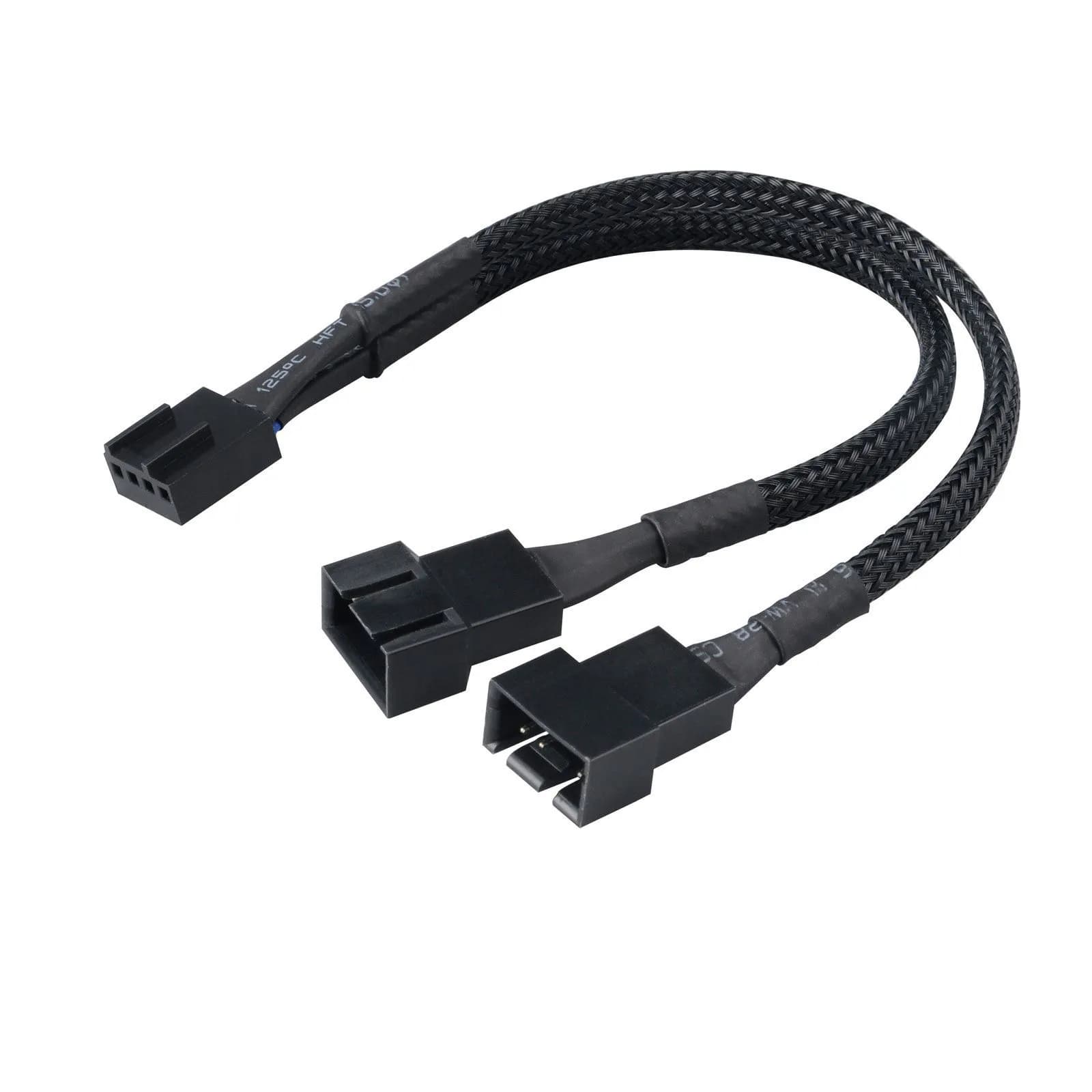 Akasa 4-pins PWM-tuulettimiin haarautuva kaapeli, 0,1m, musta