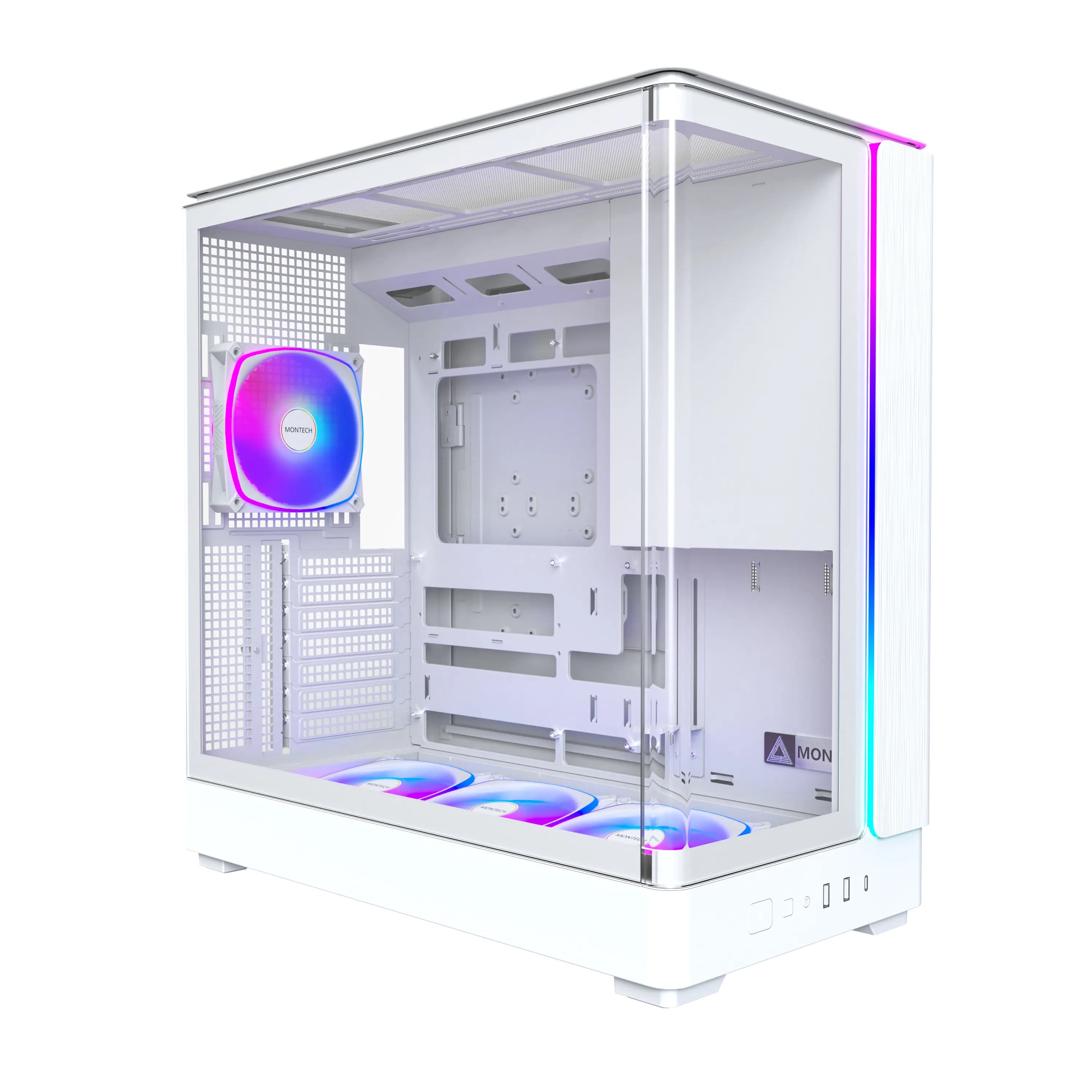 MONTECH KING 45 PRO (W) -täystornikotelo ikkunalla ja RGB-valaistuksella, valkoinen