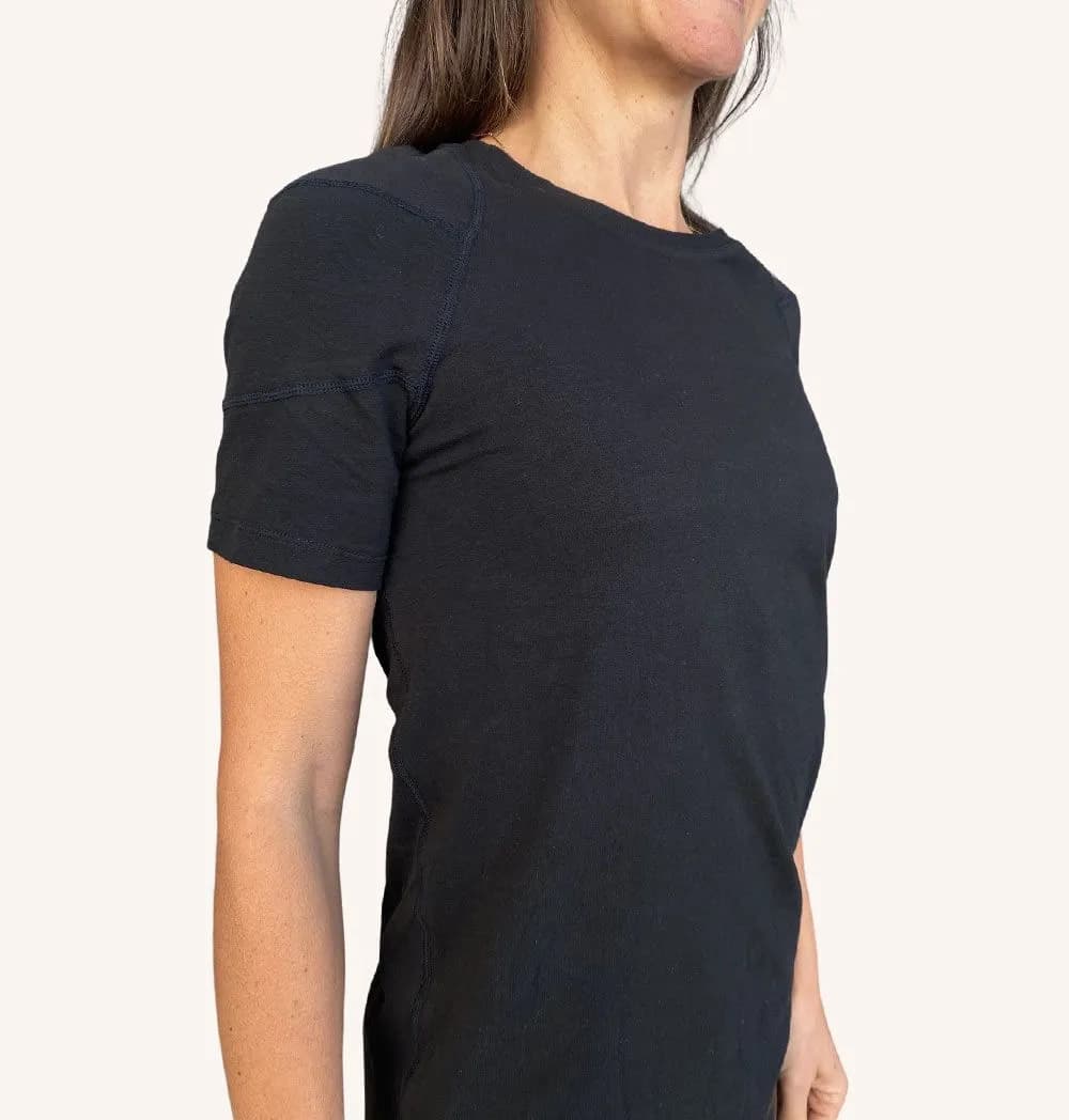 SWEDISH POSTURE T-Shirt Women Alignment Cotton Black L