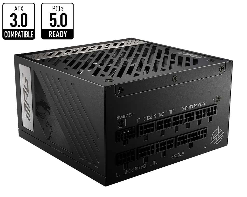 MSI MPG A850G PCIE5 850W -virtalähde, 80 Plus Gold