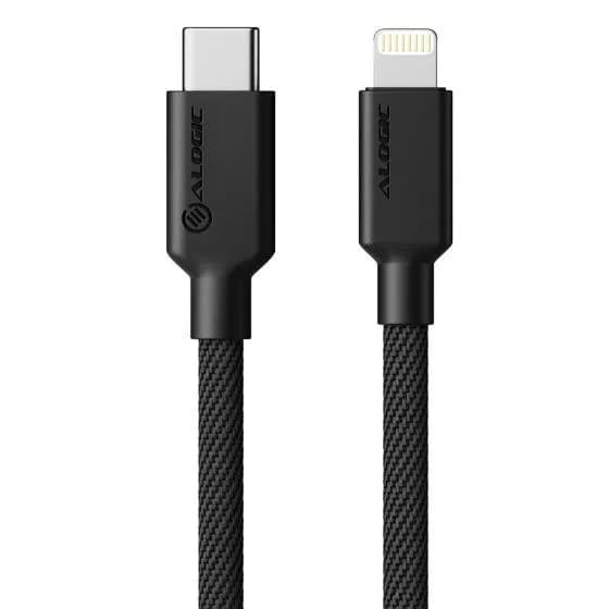 ALOGIC Elements Pro USB-C – Lightning -kaapeli, 1 m, musta