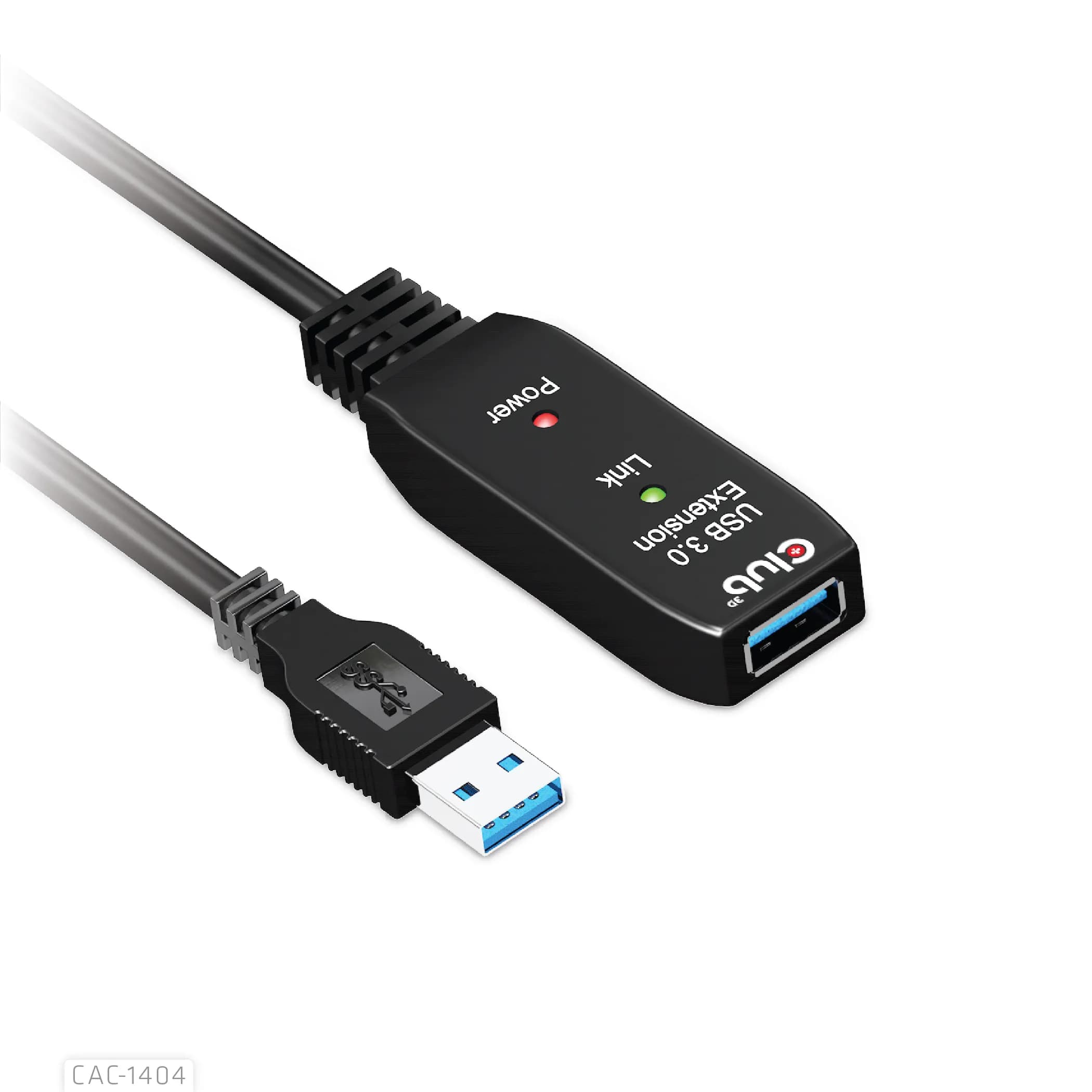 Club 3D CAC-1404 USB 3.2 Gen 1 -jatkokaapeli, 5 m, musta