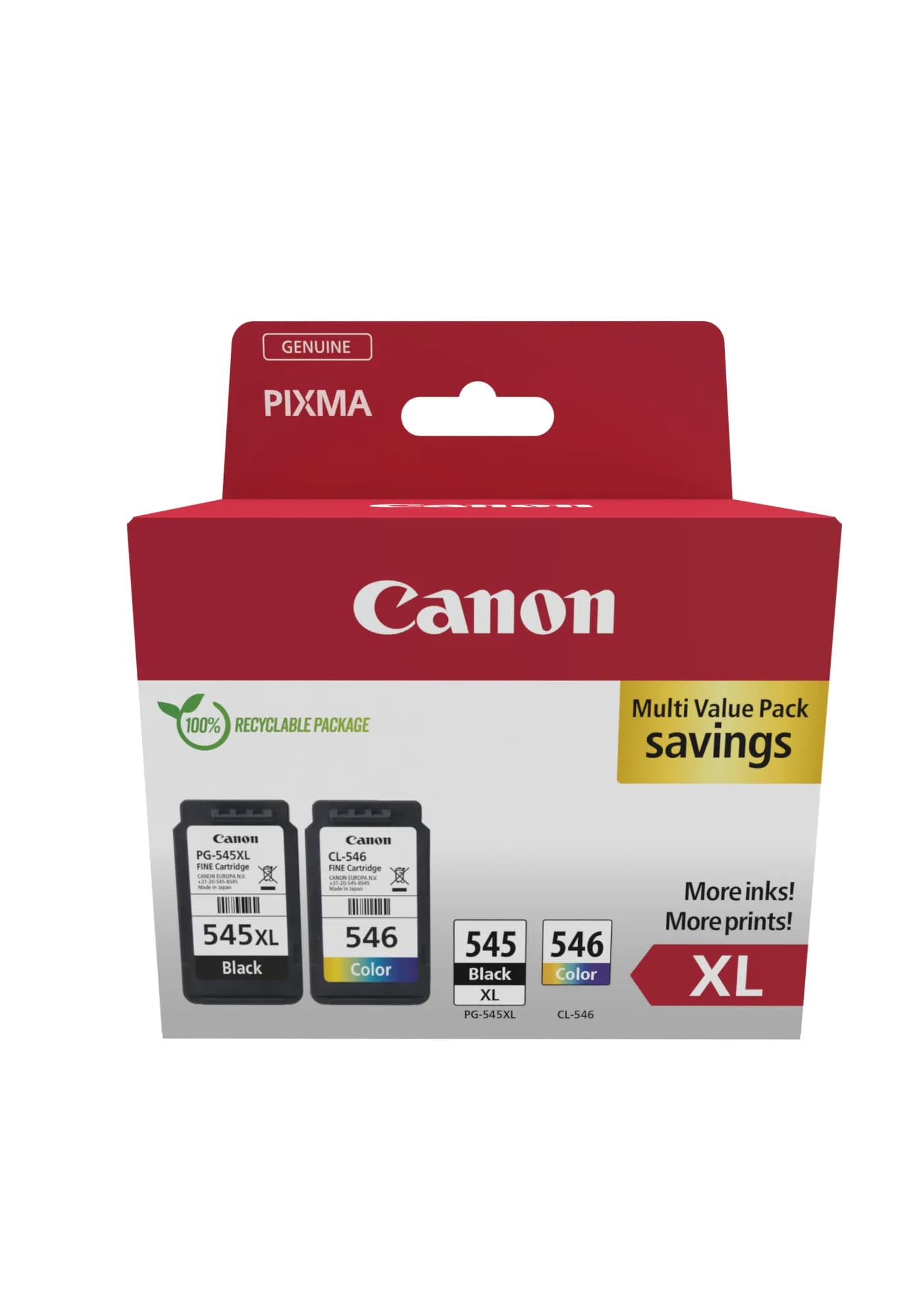 Canon PG-545XL & CL-546XL -mustekasettipakkaus, musta, väri, 2 kpl