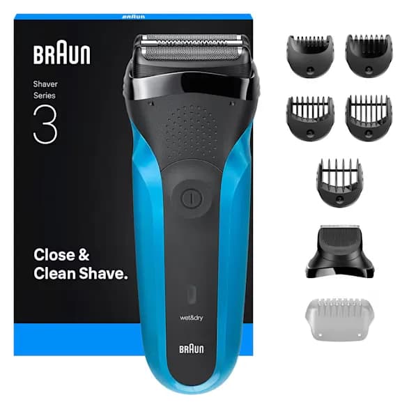 Braun Series 3 Shave&Style 310BT -parranajokone, musta, sininen