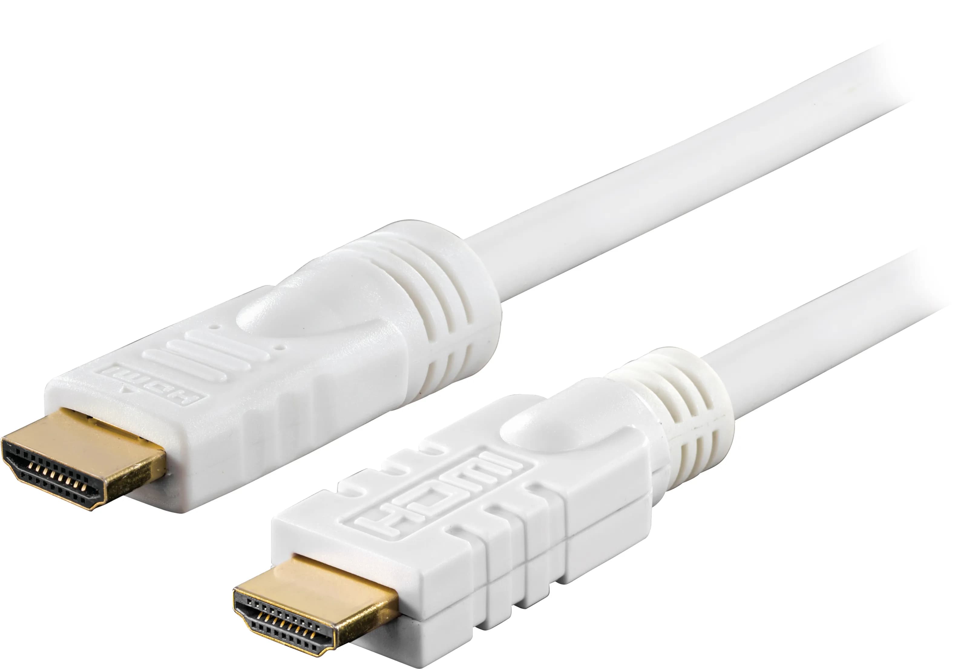 Deltaco Active HDMI 1.4 -kaapeli jossa Ethernet, 4K, 20 m, valkoinen