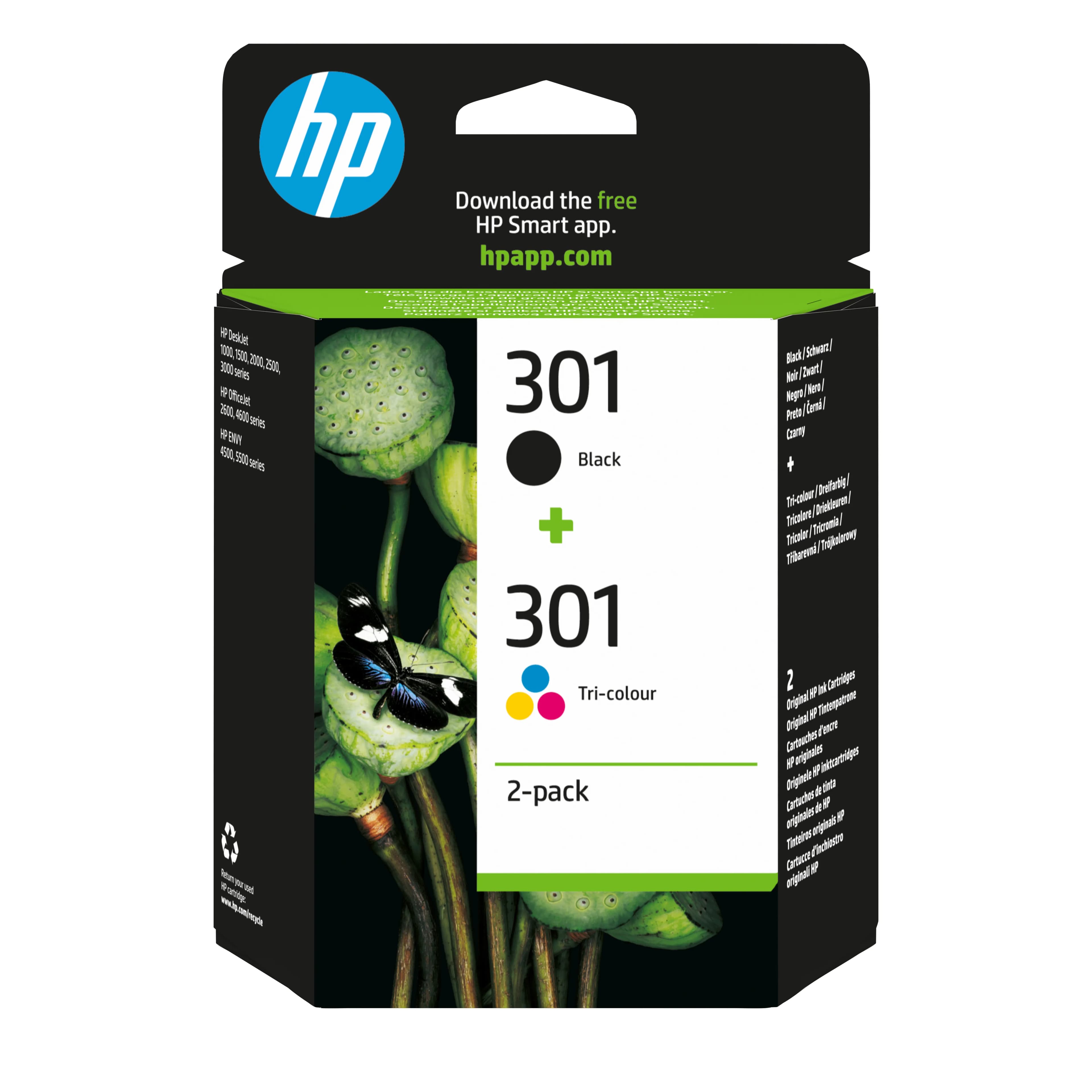 HP 301 -mustekasettipakkaus, musta ja väri, 2 kpl