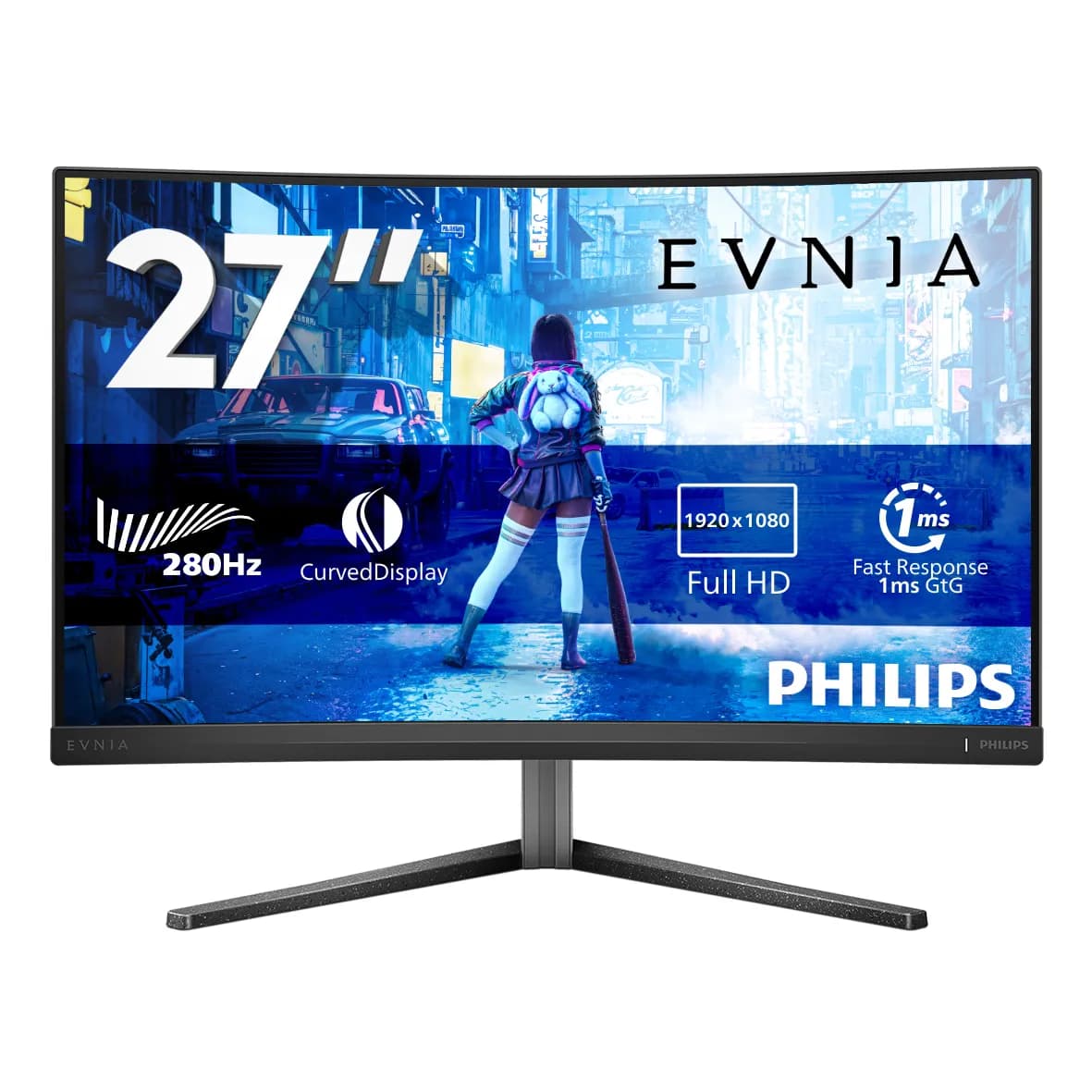 Philips Evnia 5000 27M2C5200W/00 27"" Full HD, Fast VA, HDR10, 280Hz -kaareva pelinäyttö
