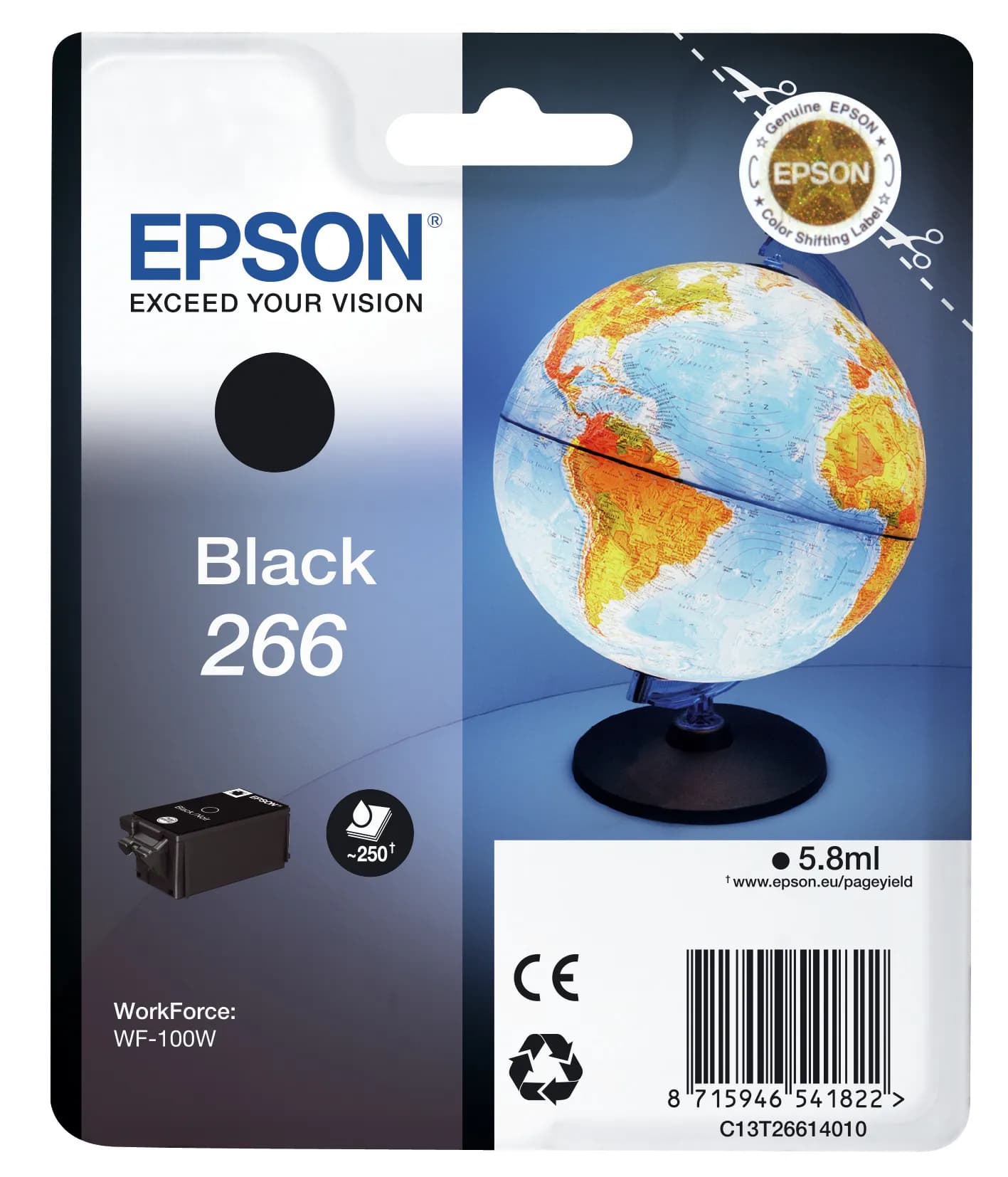 Epson 266 -mustekasetti, 5,8 ml, musta