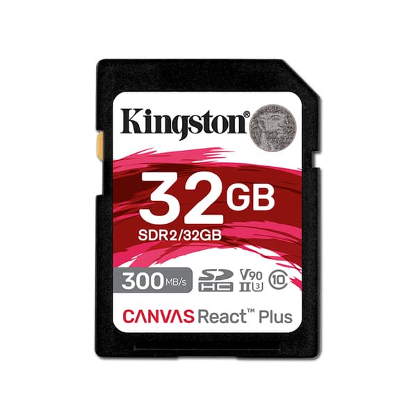 Kingston Canvas React Plus 32 Gt SD UHS-II U3 V90 -muistikortti, musta