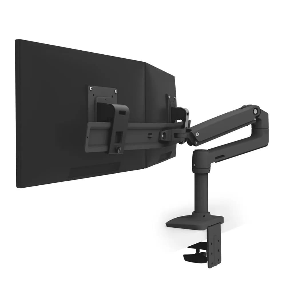 Ergotron LX Dual Direct -pöytäteline kahdelle näytölle jopa 25"", kaasujousella, 10 kg, musta