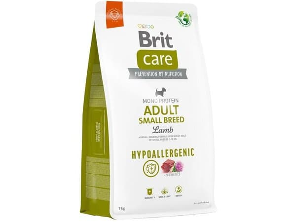 Brit Care Hypoallergenic Adult Small Breed Lamb & Rice, Koiran kuivaruoka, 7 kg