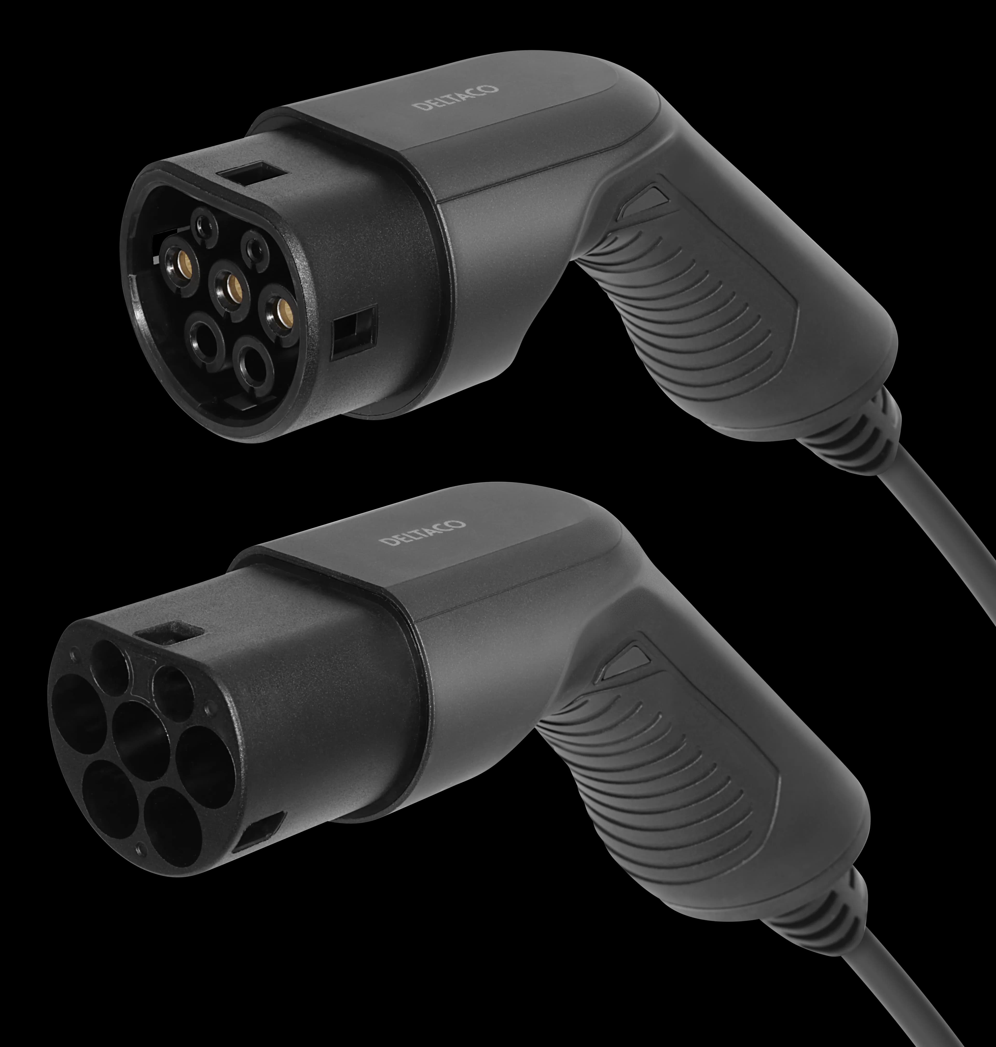 Deltaco e-Charge, cable type 2 - type 2, 3 phase, 16A, Spiral, 3M/5M
