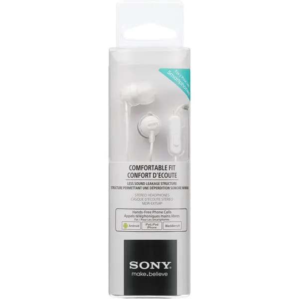 Sony MDR-EX155AP -nappikuulokkeet, valkoinen