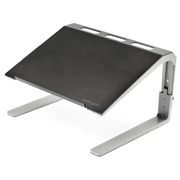 STARTECH.COM Adjustable Laptop Stand - Heavy Duty Steel & Aluminum - 3 Height Settings - Tilted - Ergonomic Laptop Riser