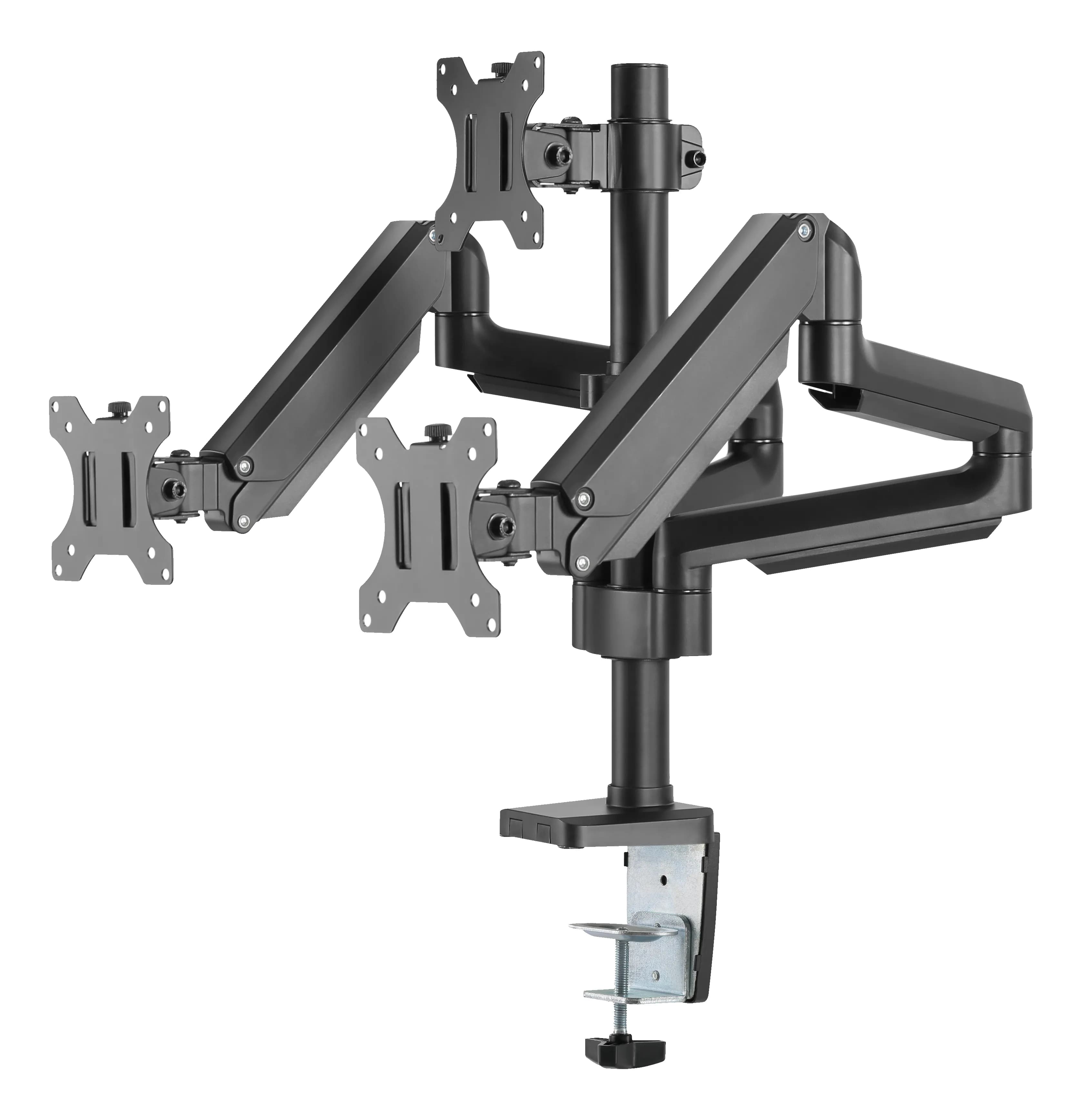 DELTACO ARM-0352-monitorivarsi kolmelle näytölle 17-27"", kaasujousella, 7 kg, musta