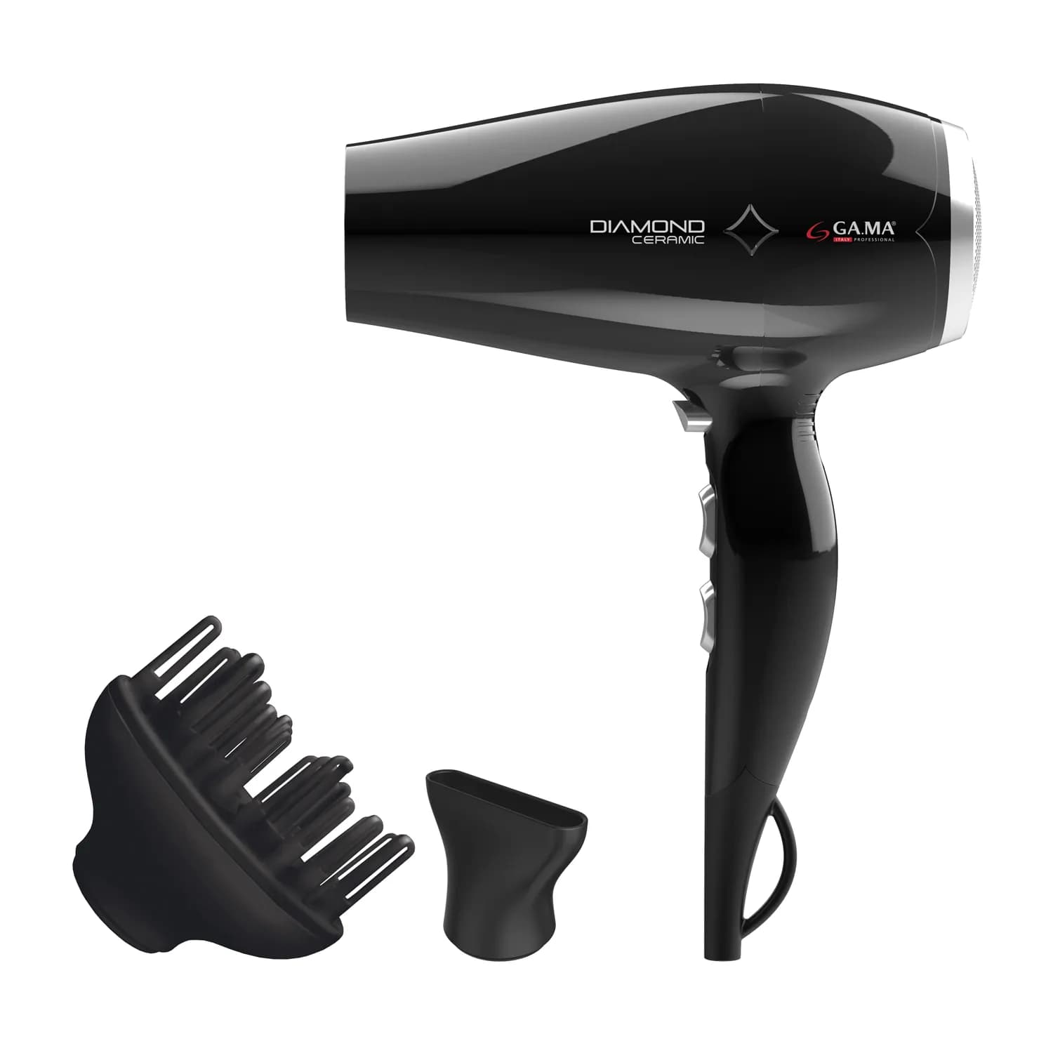GA.MA GH0301 Diamond Ceramic, 2300 W -hiustenkuivaaja, musta