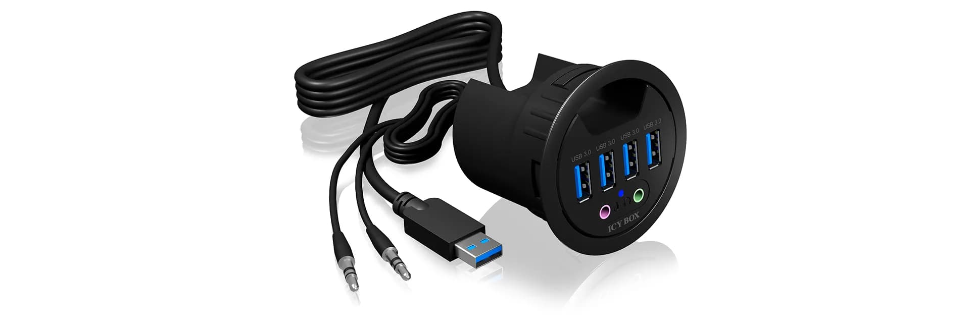 ICY BOX 4 Port USB 3.0 In-Desk Hub