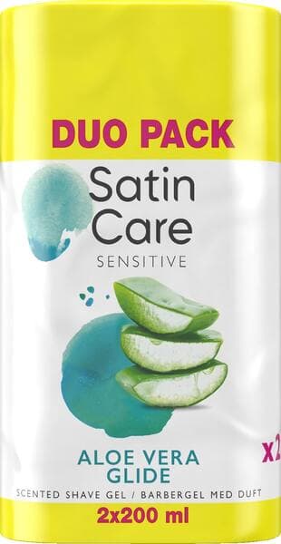 Gillette Satin Care Sensitive Aloe Vera 2x200 ml -parranajogeeli