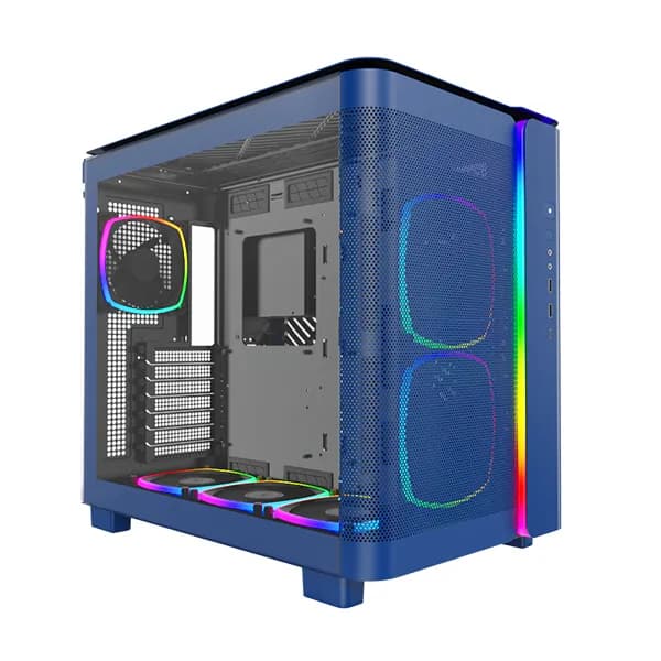Montech KING 95 PRO -miditornikotelo ikkunalla, prussian blue